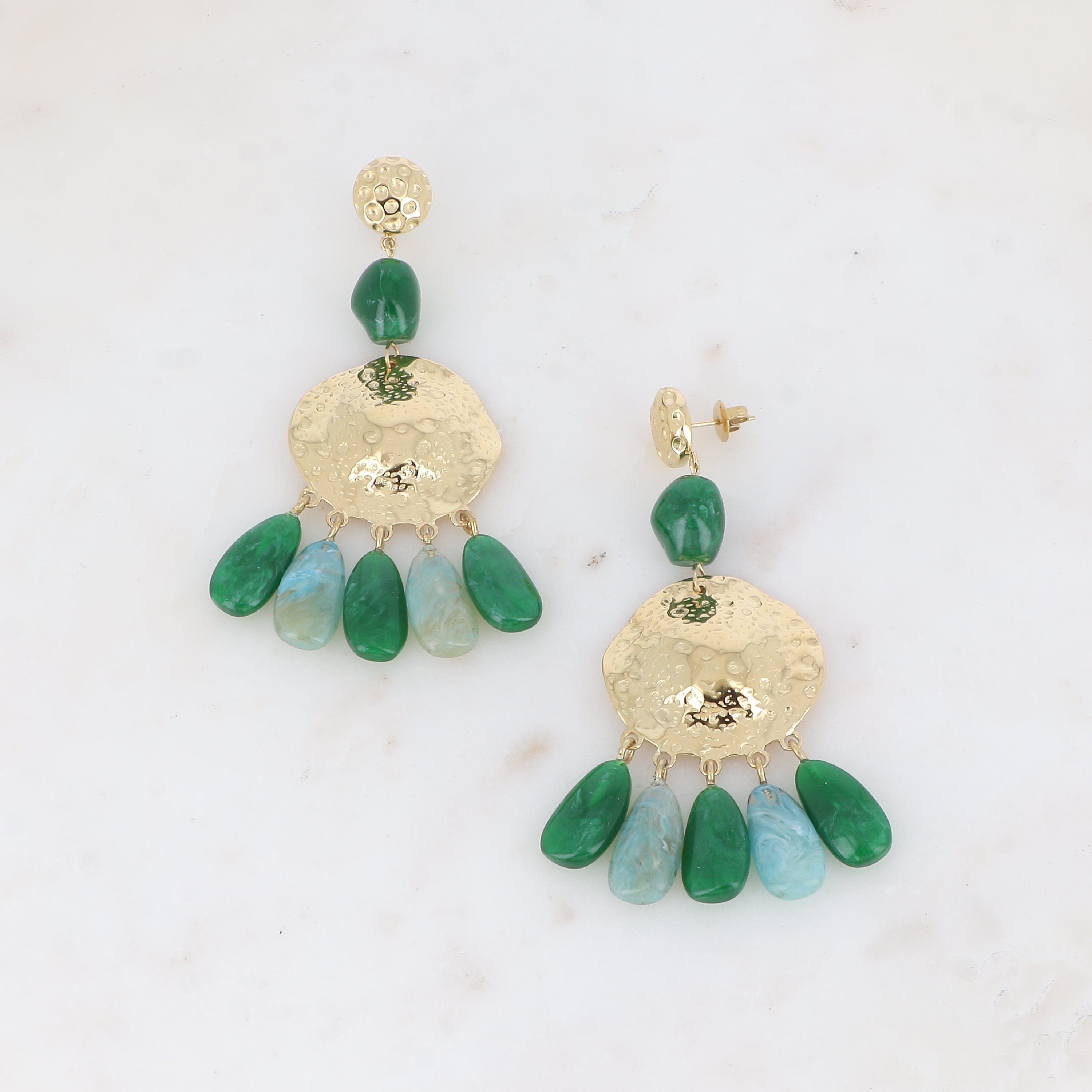 Boucles Bohm Paris - Olyna Boucles D'oreilles pendantes Bohm Paris Vert 