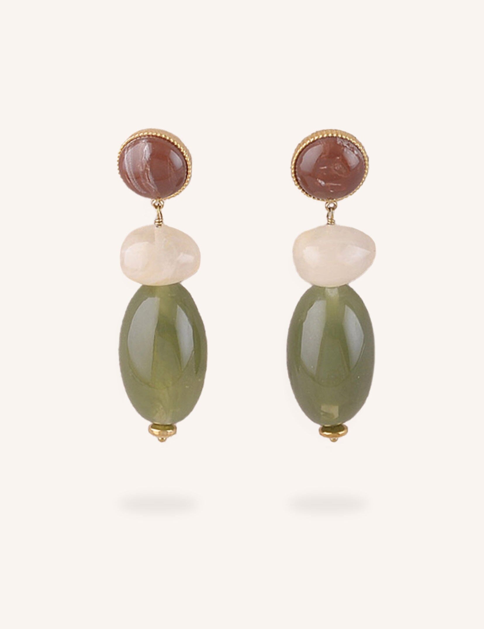 Boucles Bohm Paris - Solévia Boucles d'oreilles pendantes Bohm Paris Kaki 
