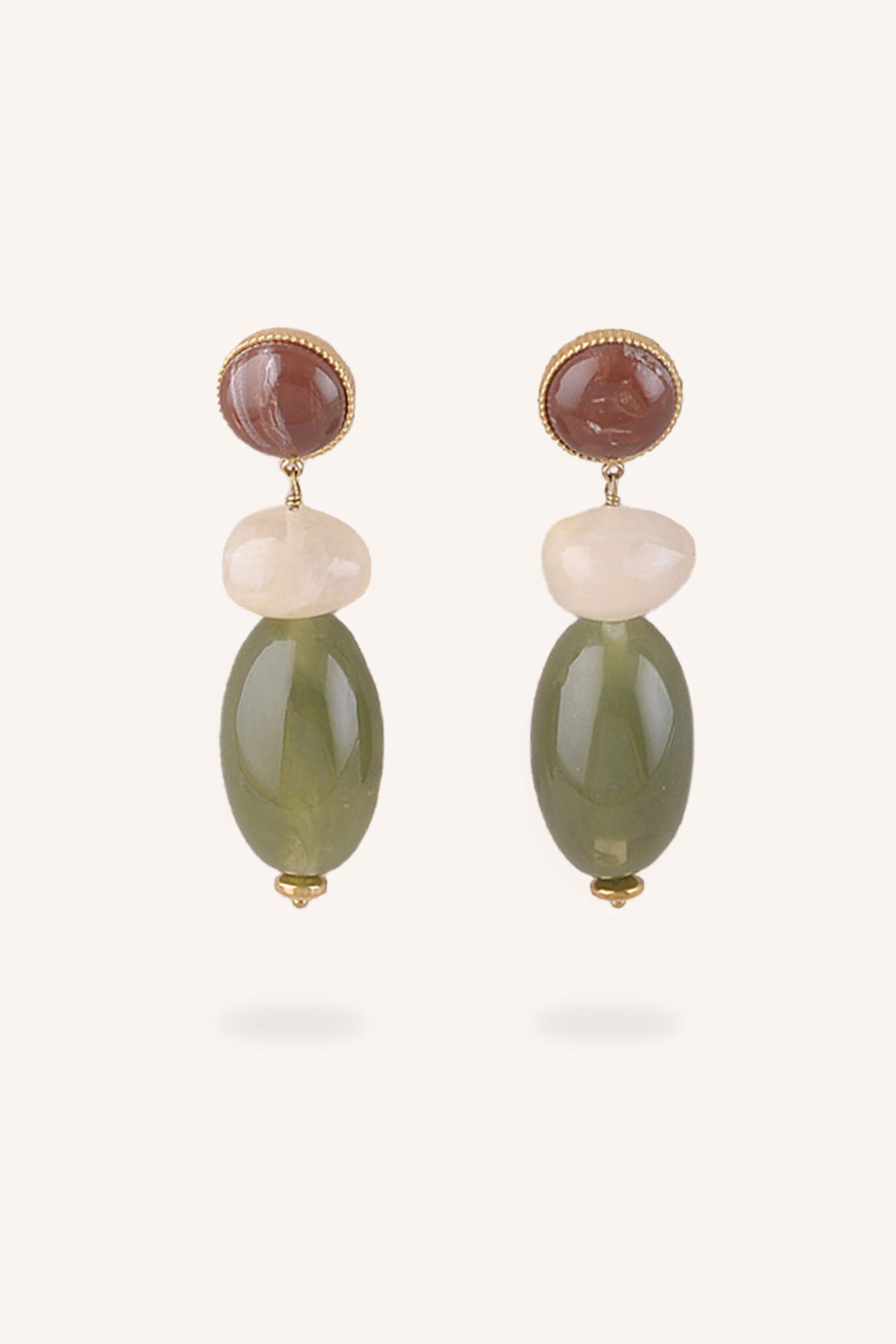 Boucles Bohm Paris - Solévia Boucles d'oreilles pendantes Bohm Paris Kaki 