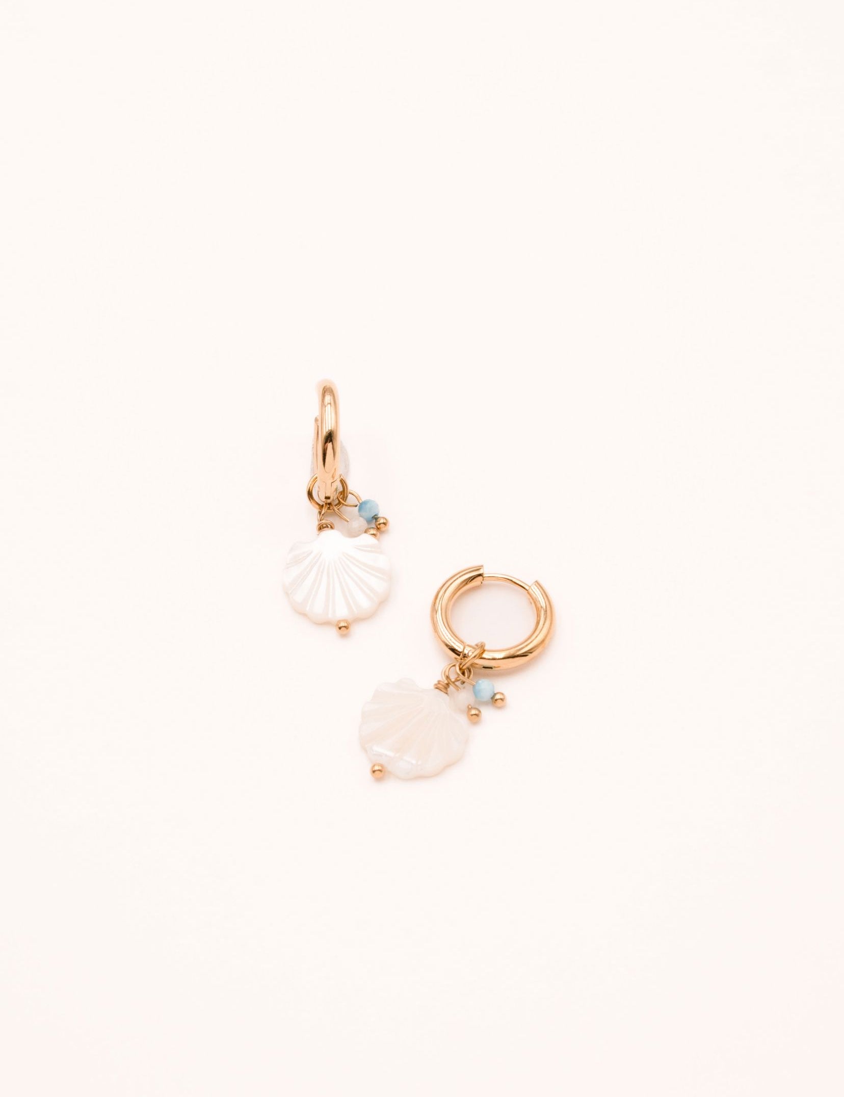 Boucles Bohm Paris - Tiana Boucles d'oreilles Créoles Bohm Paris Nacre 