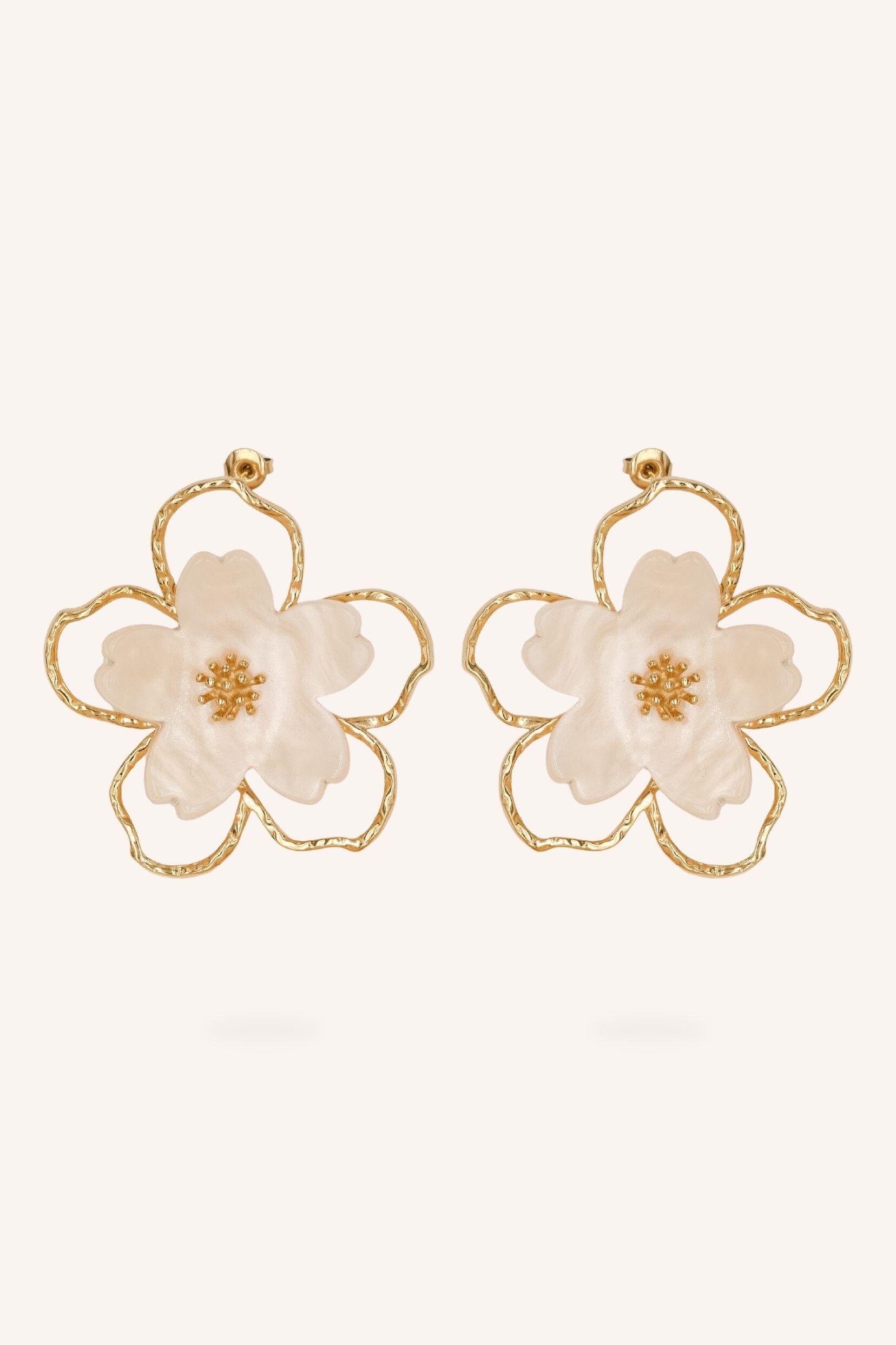 Boucles Bohm Paris - Velia Boucles d'oreilles à puces Bohm Paris Beige 