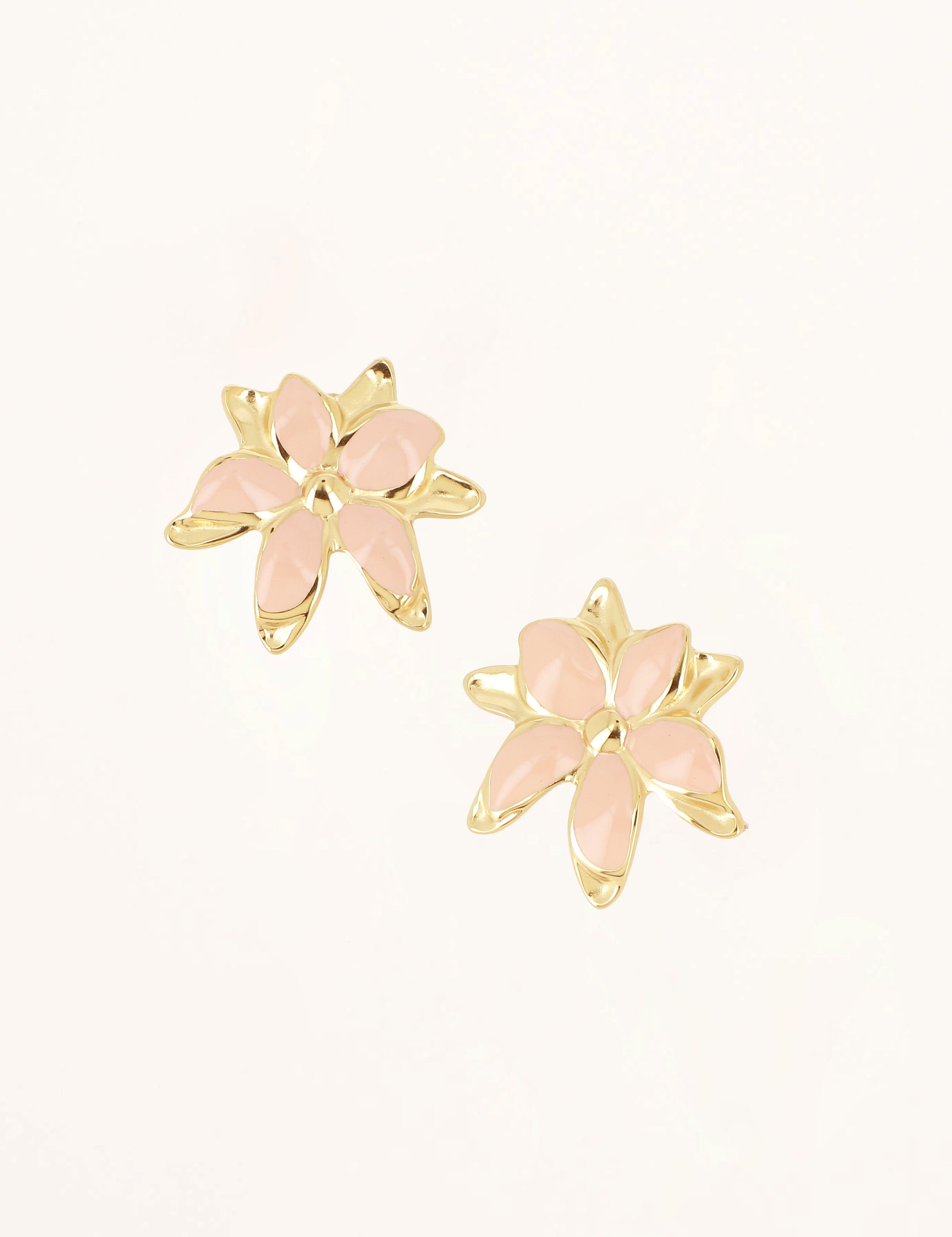 Boucles Puces Bohm Paris - Magnolia Boucles D'oreilles Bohm Paris rose pale email 