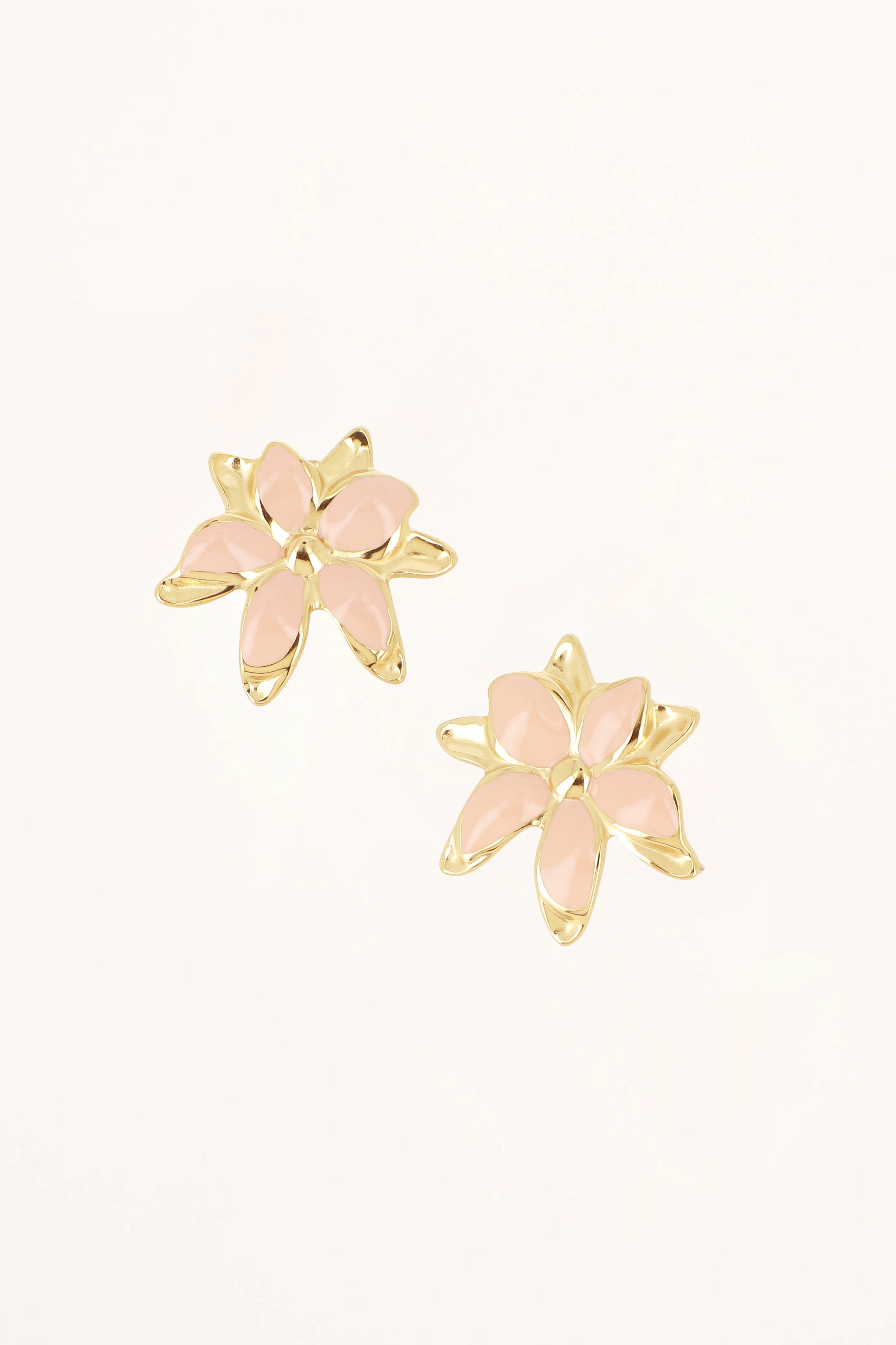 Boucles Puces Bohm Paris - Magnolia Boucles D'oreilles Bohm Paris rose pale email 