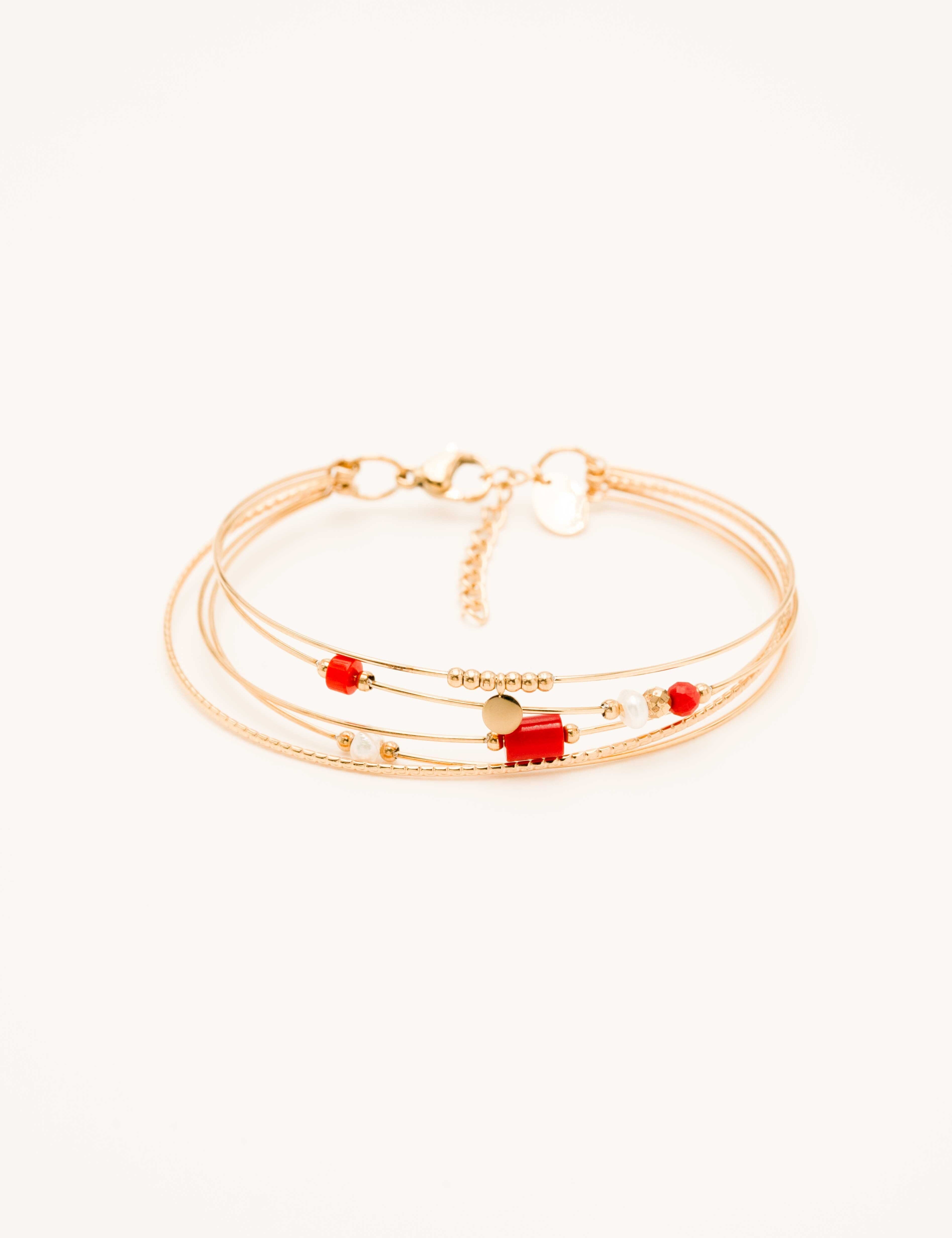 Bracelet Bohm Paris - Enya Bracelets Bohm Paris Corail Végétal rouge 