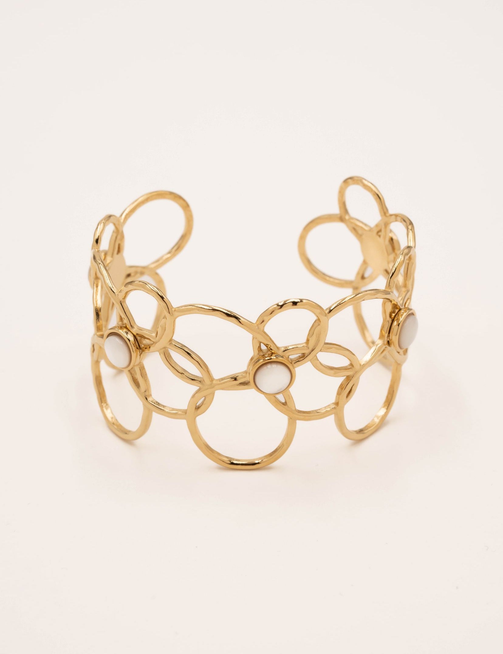 Bracelet Jonc Bohm Paris - Zinia Bracelet jonc Bohm Paris Nacre Blanche 