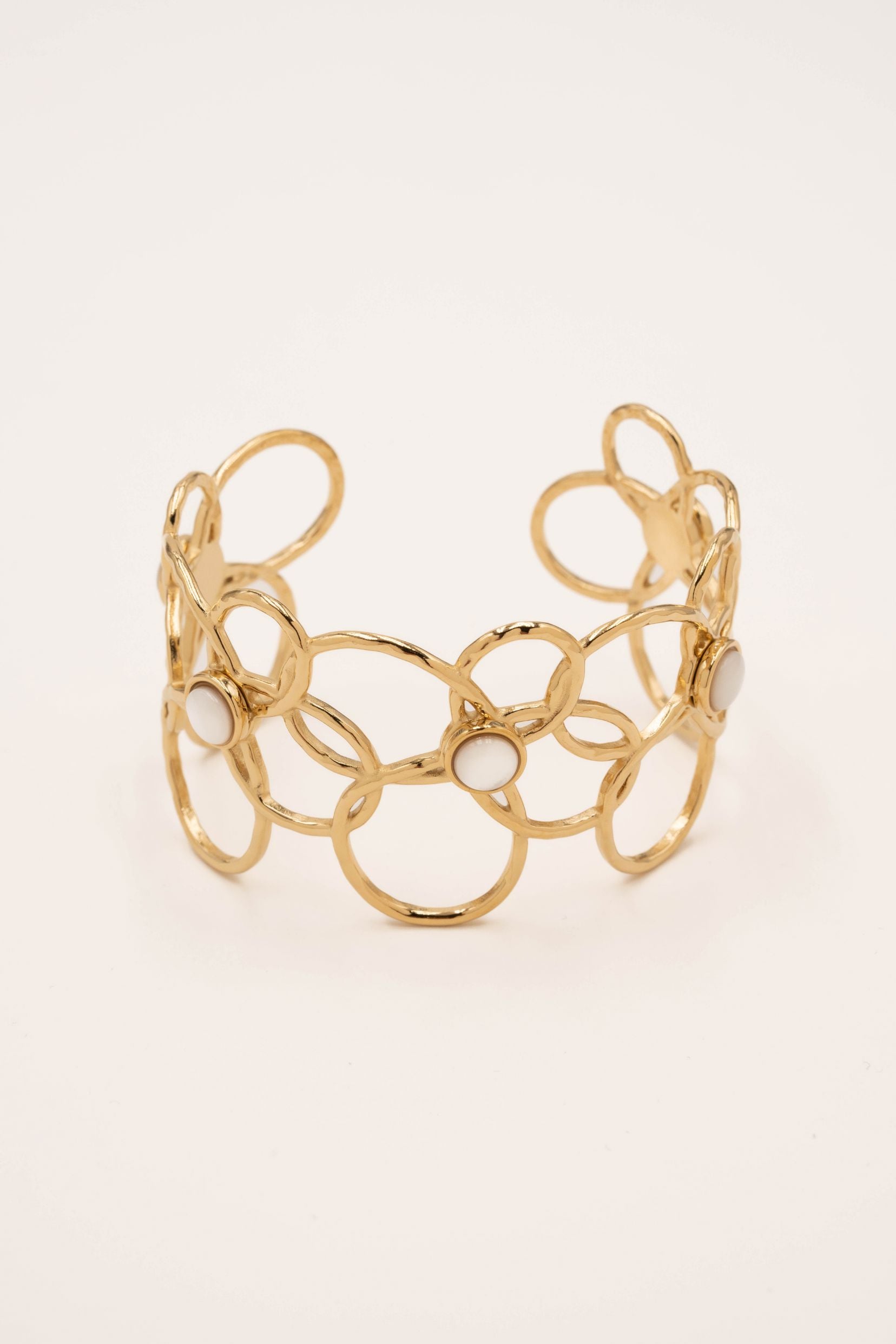 Bracelet Jonc Bohm Paris - Zinia Bracelet jonc Bohm Paris Nacre Blanche 