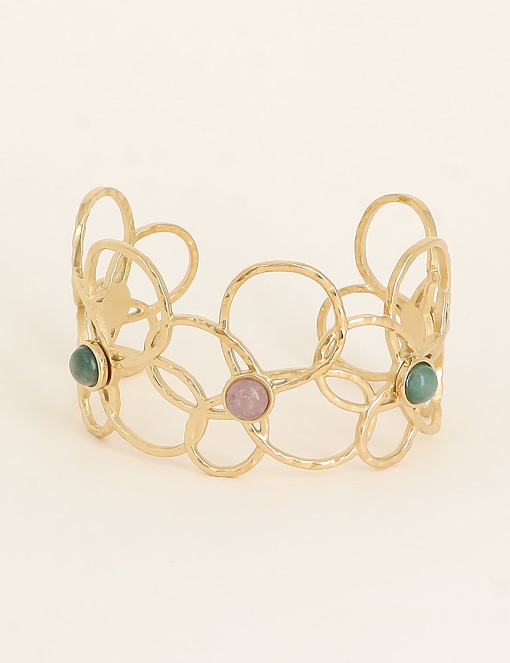 Bracelet Jonc Bohm Paris - Zinia Bracelet jonc Bohm Paris Quartz Fraise 
