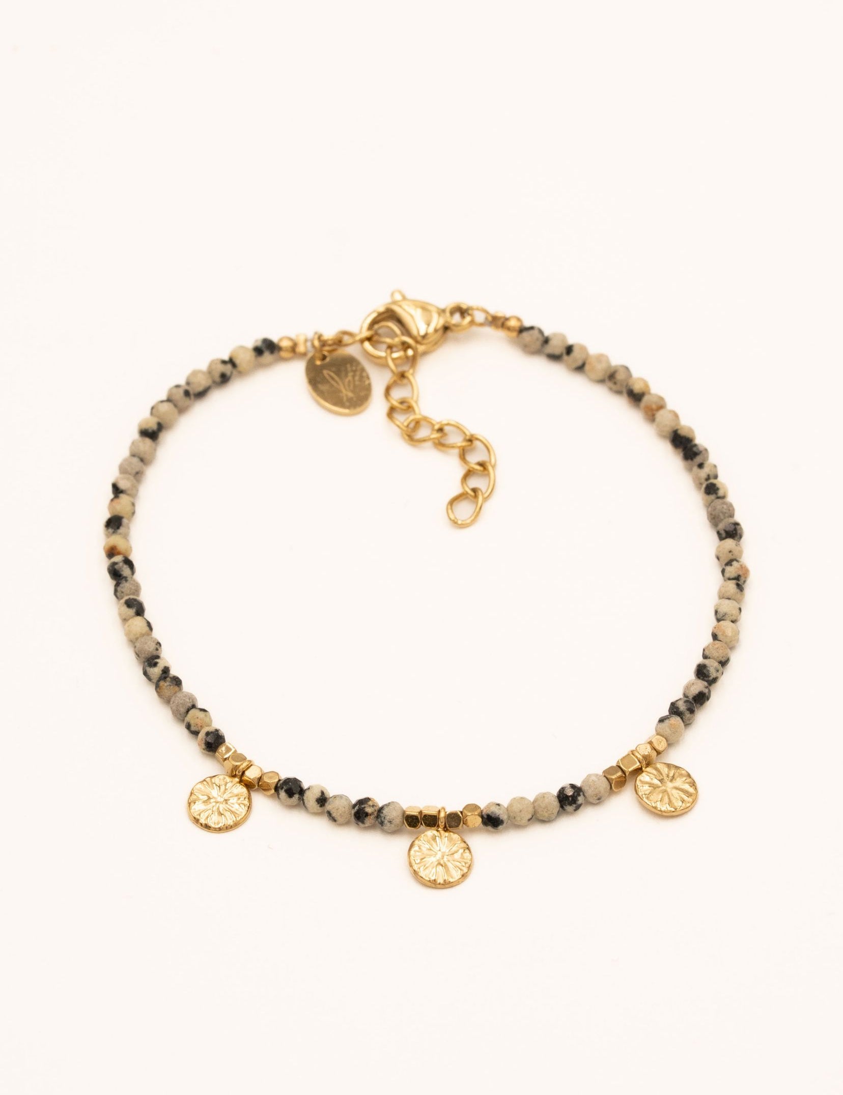 Bracelets Bohm Paris - Constance Bracelet à fil Bohm Paris Jaspe Dalmatien 