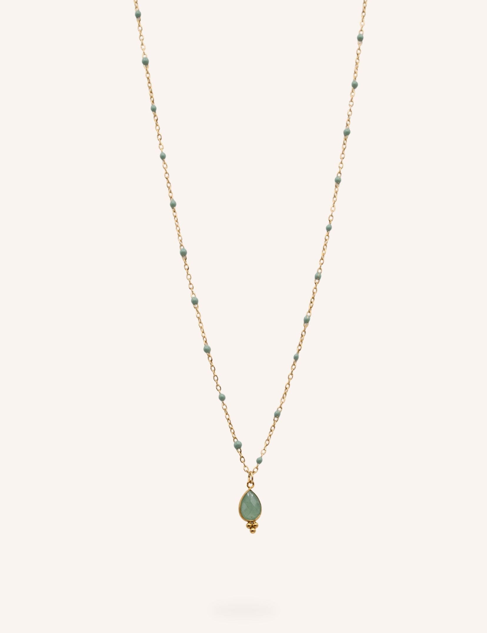 Collier Bohm Paris - Aveny Collier en chaine simple Bohm Paris Agate verte 