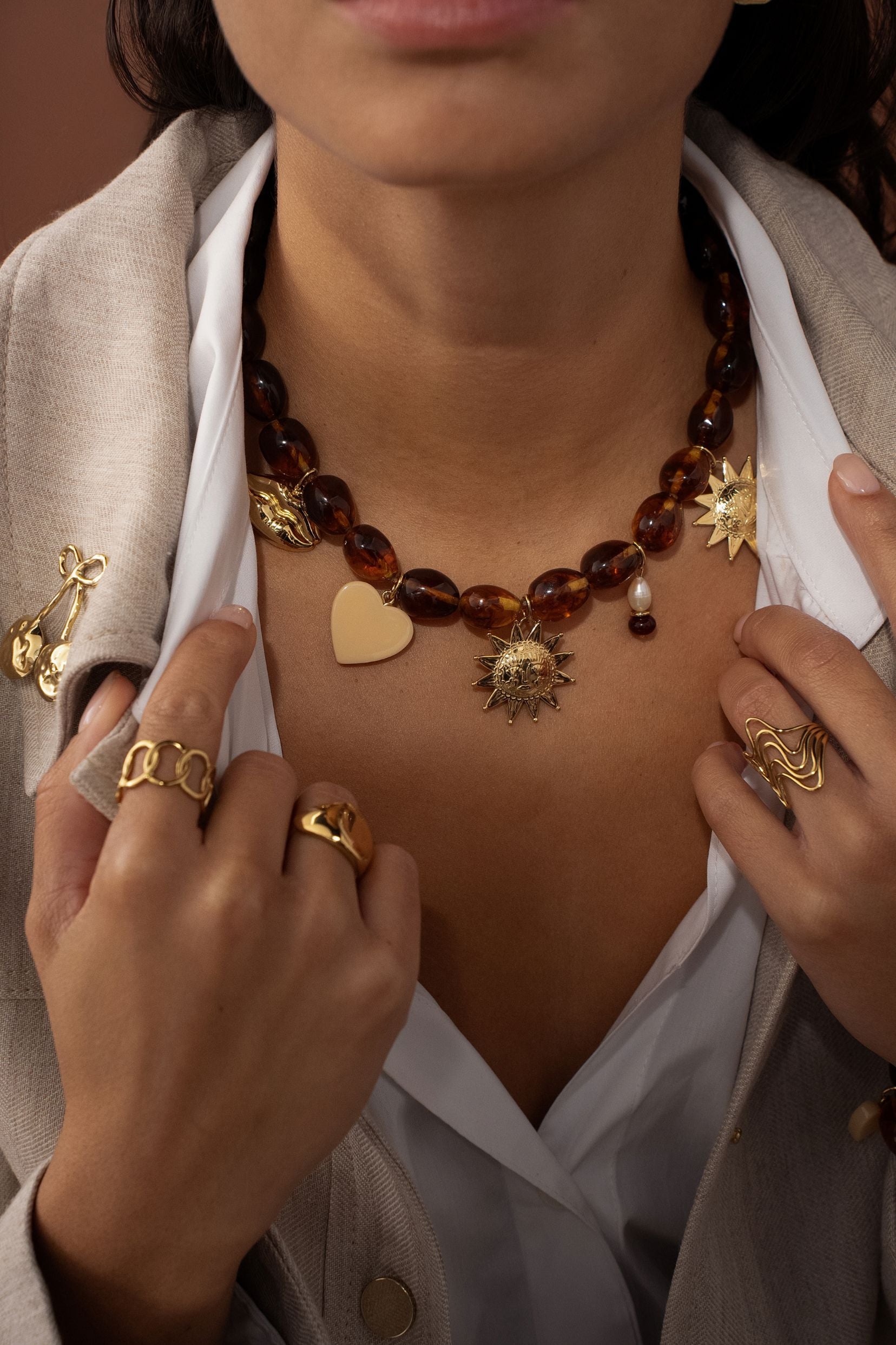 Collier Bohm Paris - Café Crème Collier Pendantifs Bohm Paris 