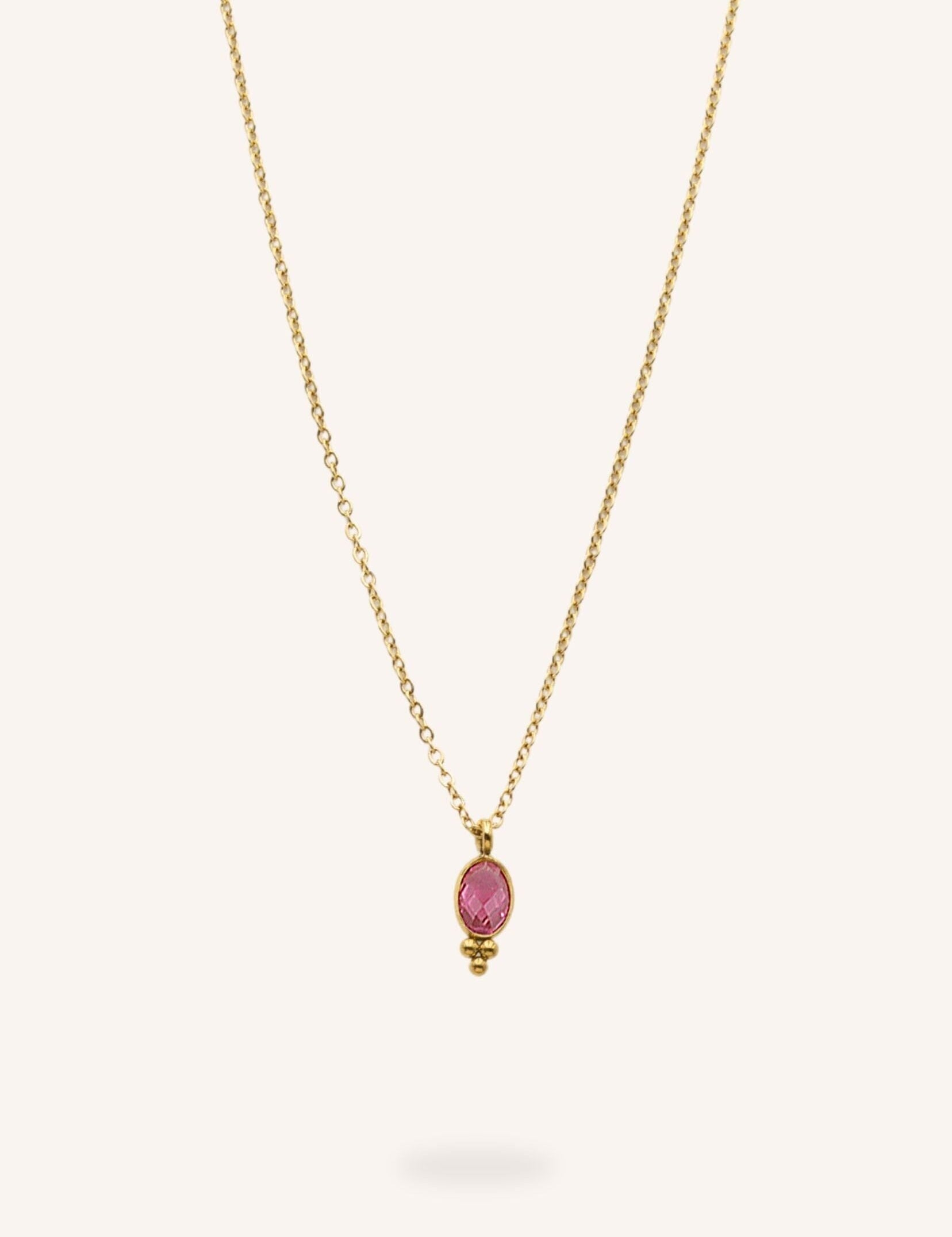 Collier Bohm Paris - Léonie Collier en chaine simple Bohm Paris Fuchsia 