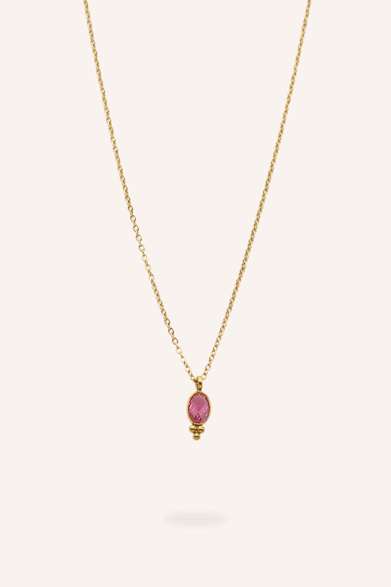 Collier Bohm Paris - Léonie Collier en chaine simple Bohm Paris Fuchsia 