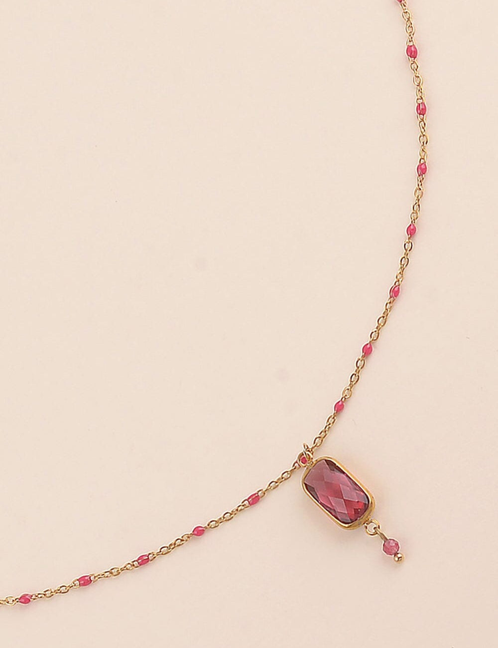 Collier Bohm Paris - Naïade Collier en chaine simple Bohm Paris Fuchsia 