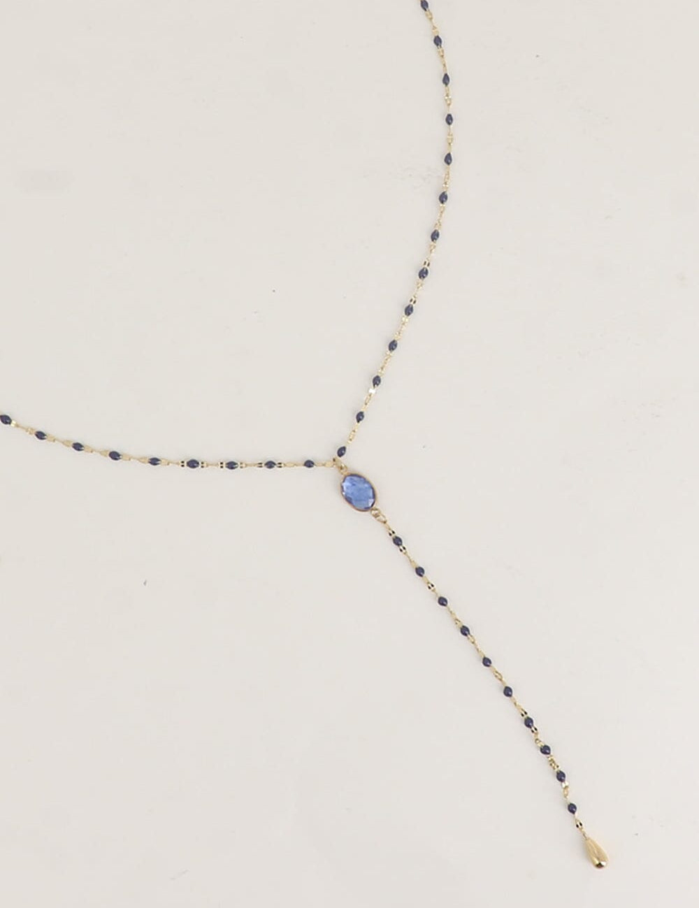 Collier Bohm Paris - Orvyn Collier en Y Bohm Paris Agate bleu 