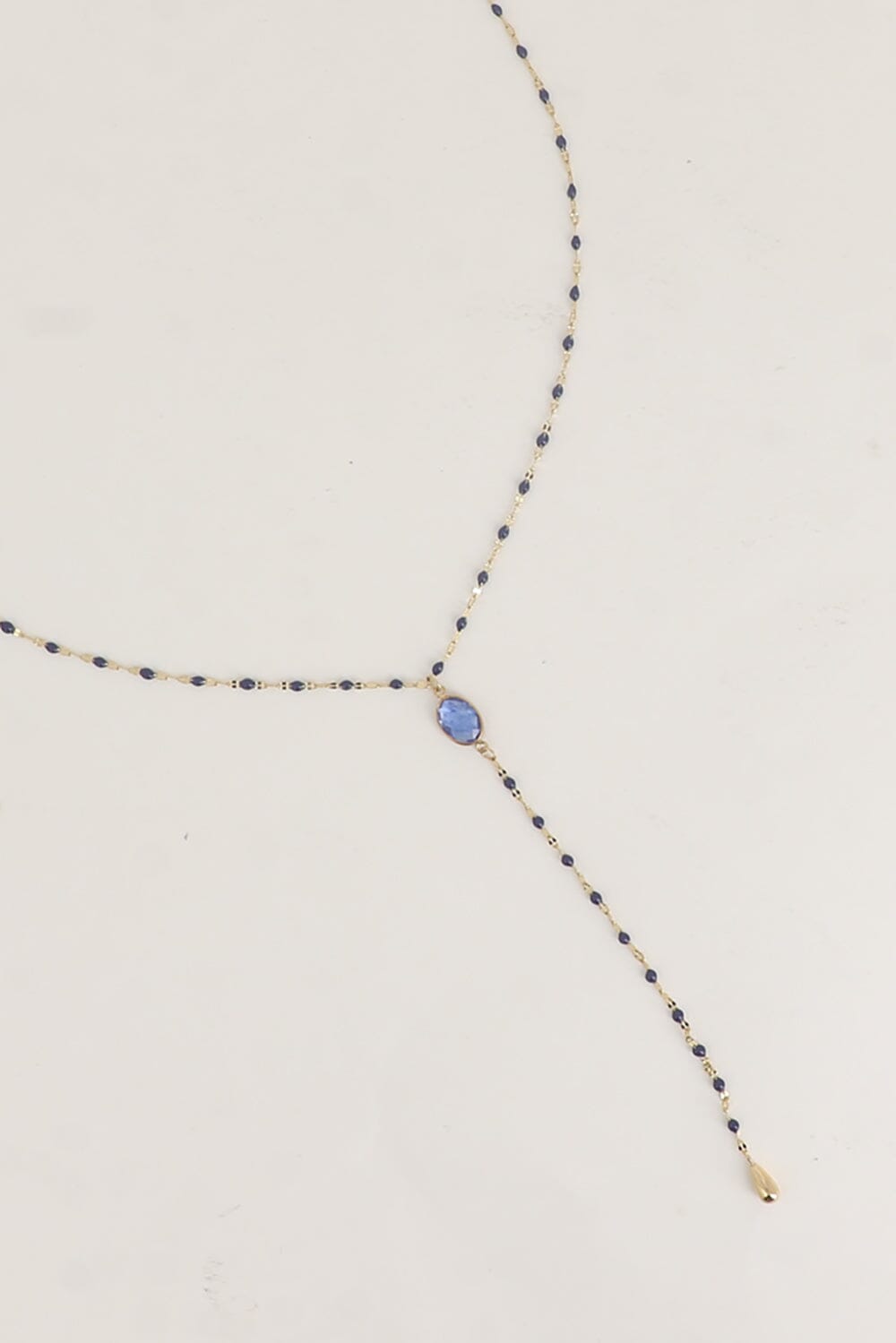 Collier Bohm Paris - Orvyn Collier en Y Bohm Paris Agate bleu 