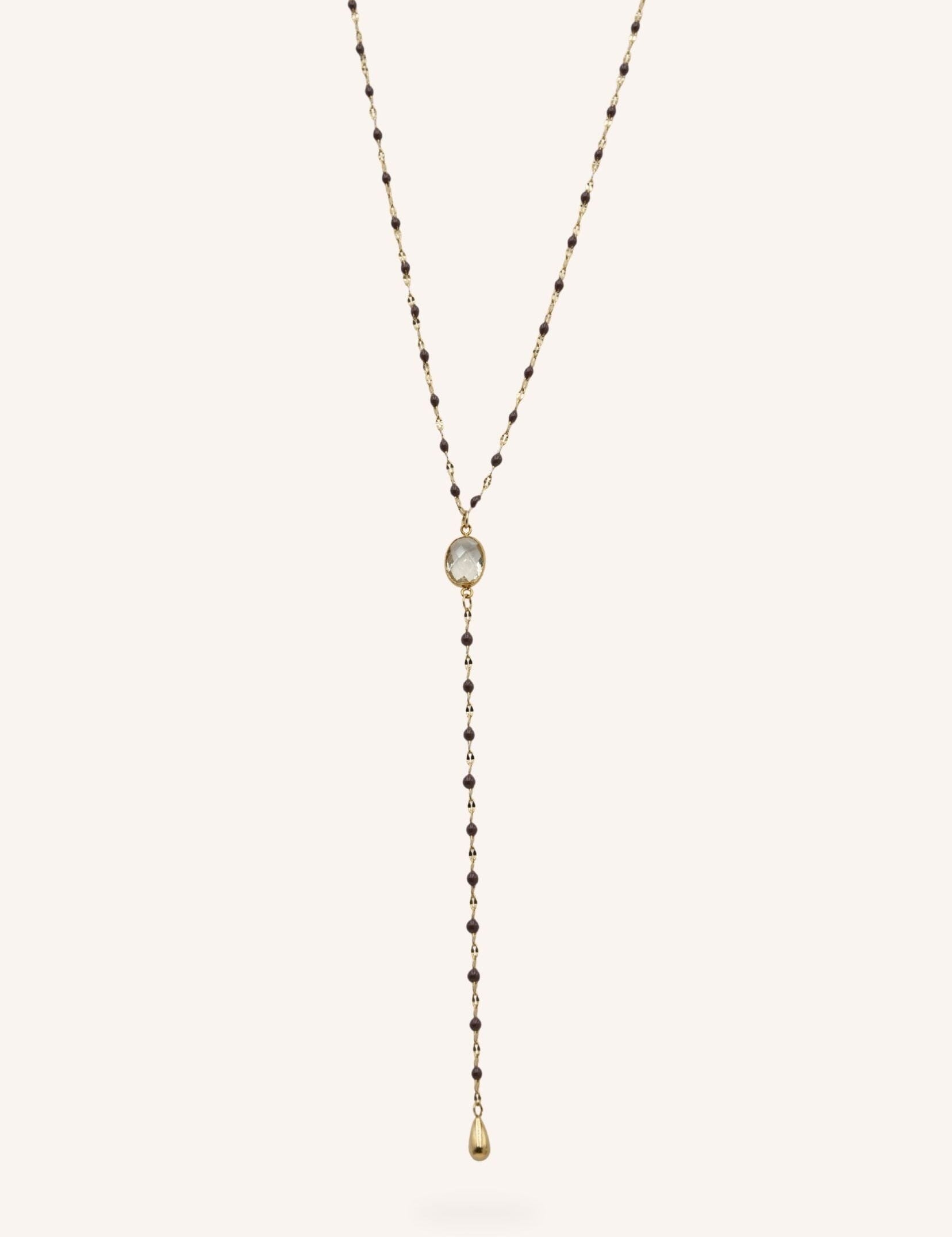 Collier Bohm Paris - Orvyn Collier en Y Bohm Paris Agate fumée 
