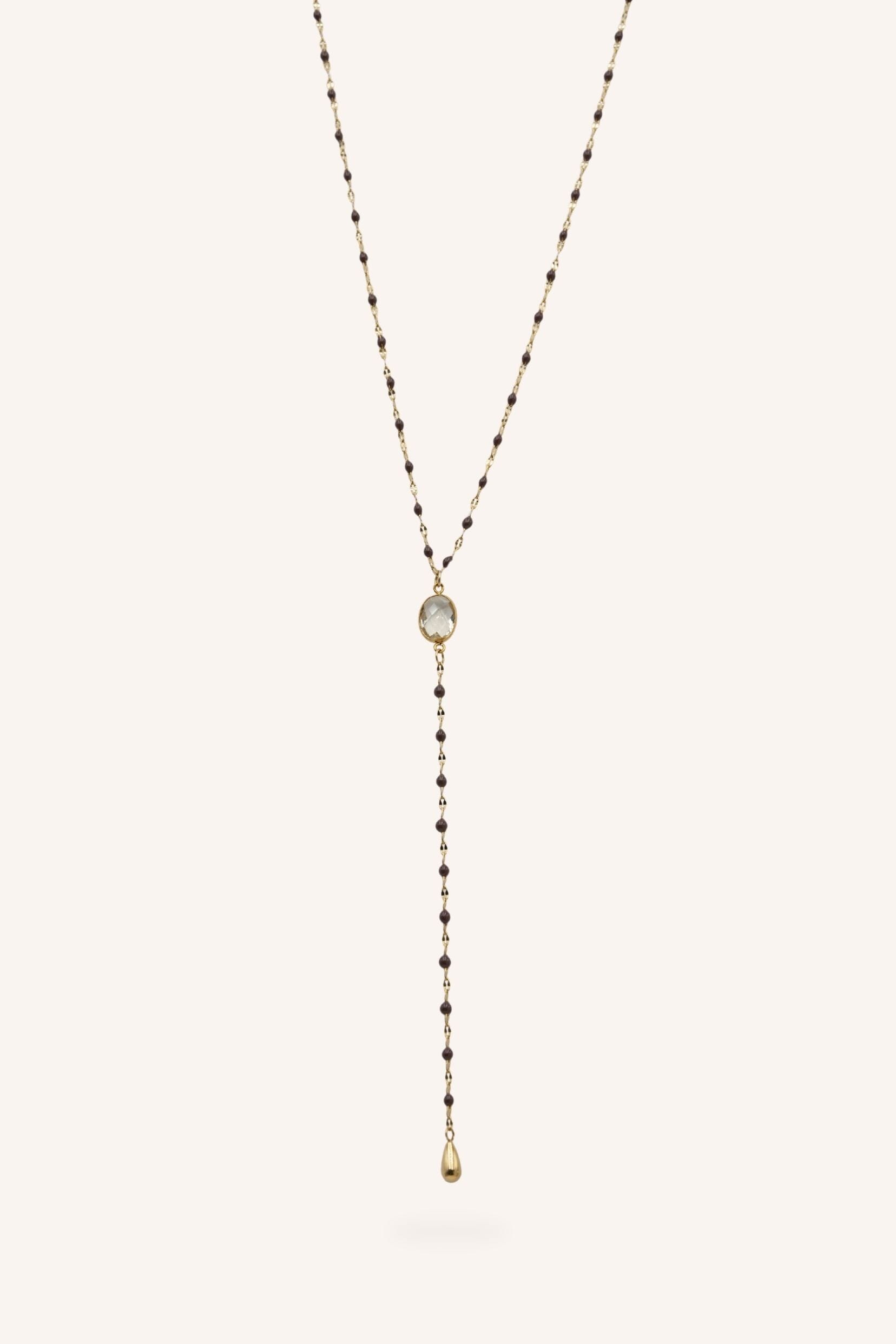 Collier Bohm Paris - Orvyn Collier en Y Bohm Paris Agate fumée 