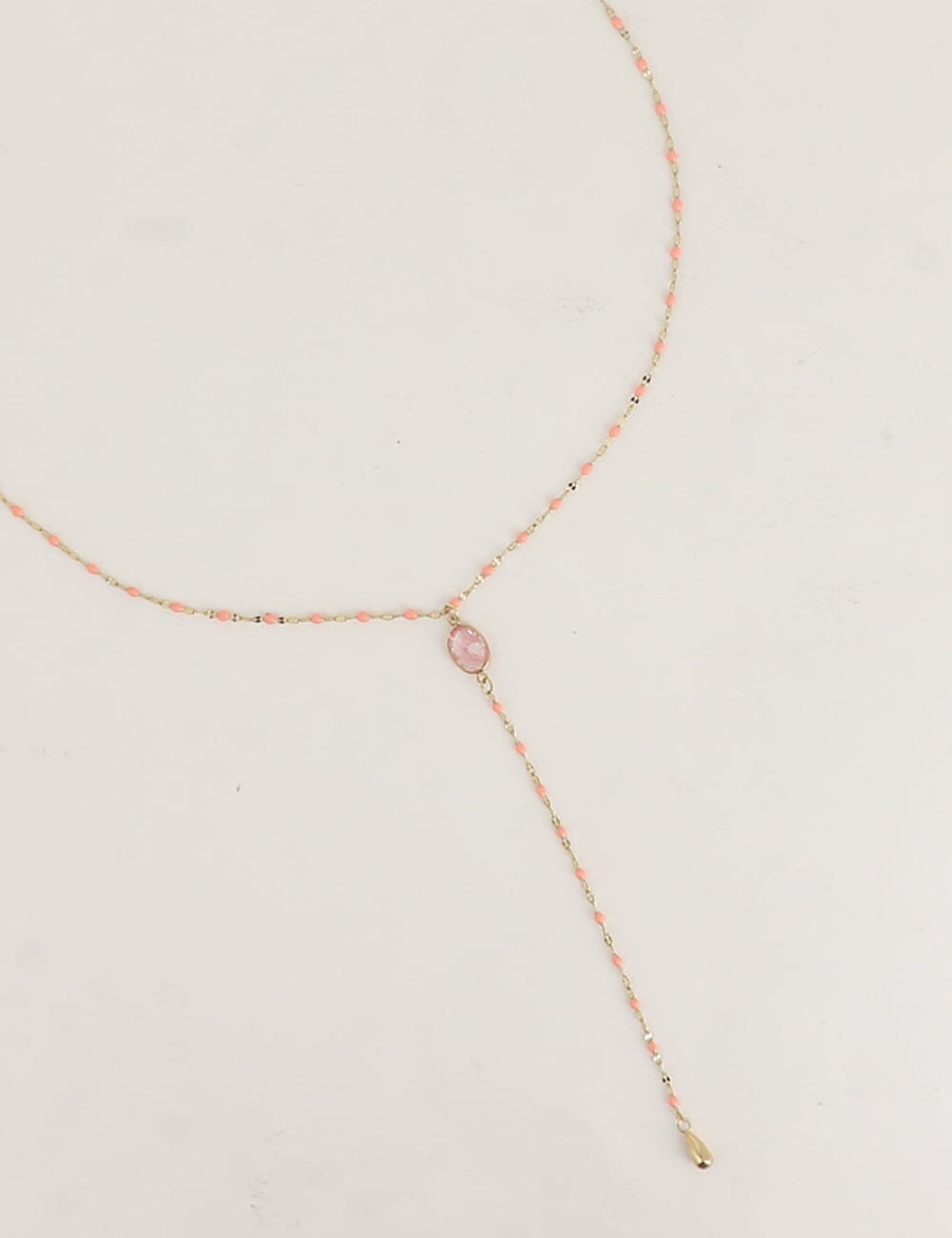 Collier Bohm Paris - Orvyn Collier en Y Bohm Paris Agate rose 