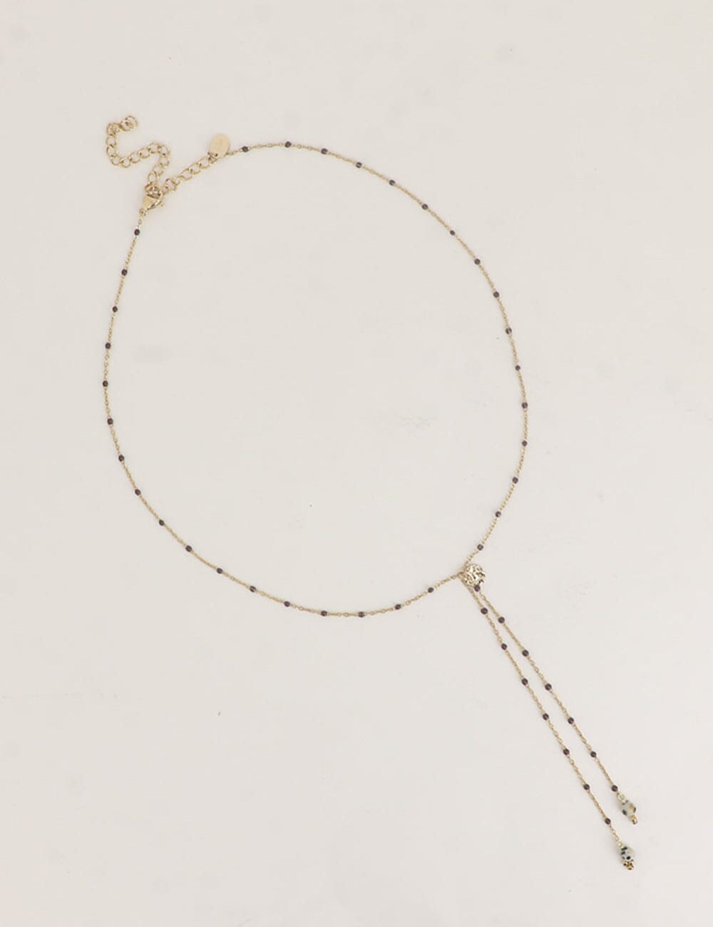Collier Bohm Paris - Velys Collier en Y Bohm Paris Jaspe dalmatien 