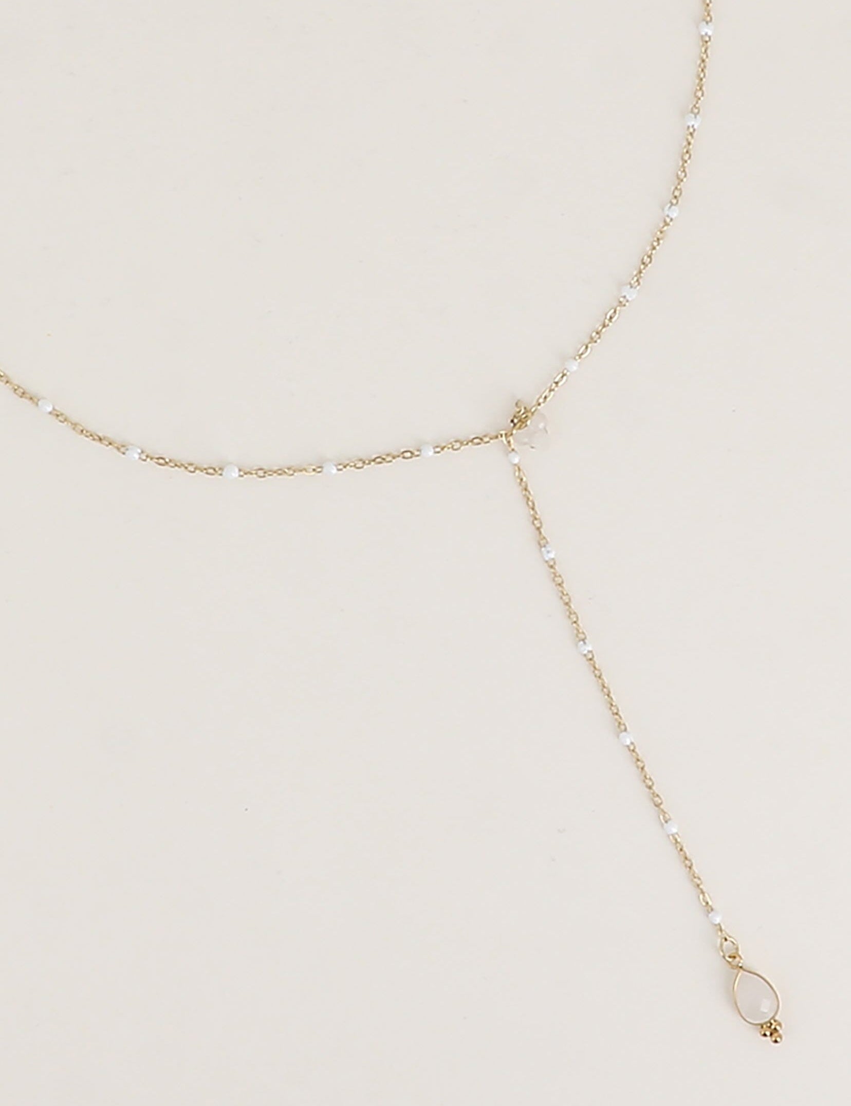 Collier Y Bohm Paris - Aveny Collier en Y Bohm Paris Agate blanche 