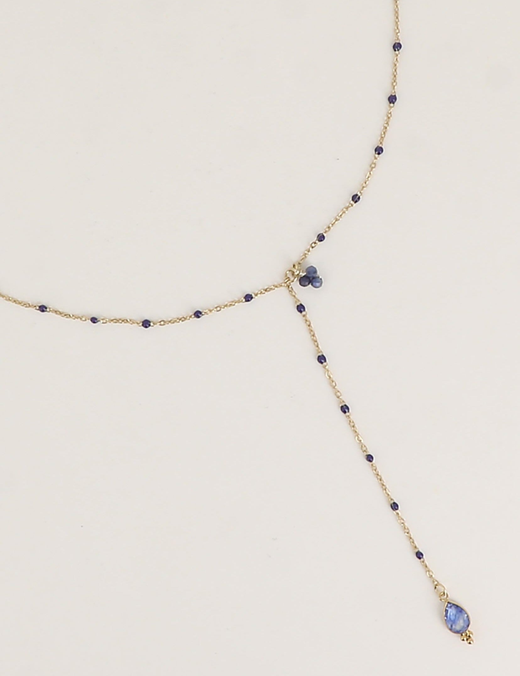 Collier Y Bohm Paris - Aveny Collier en Y Bohm Paris Agate bleu 