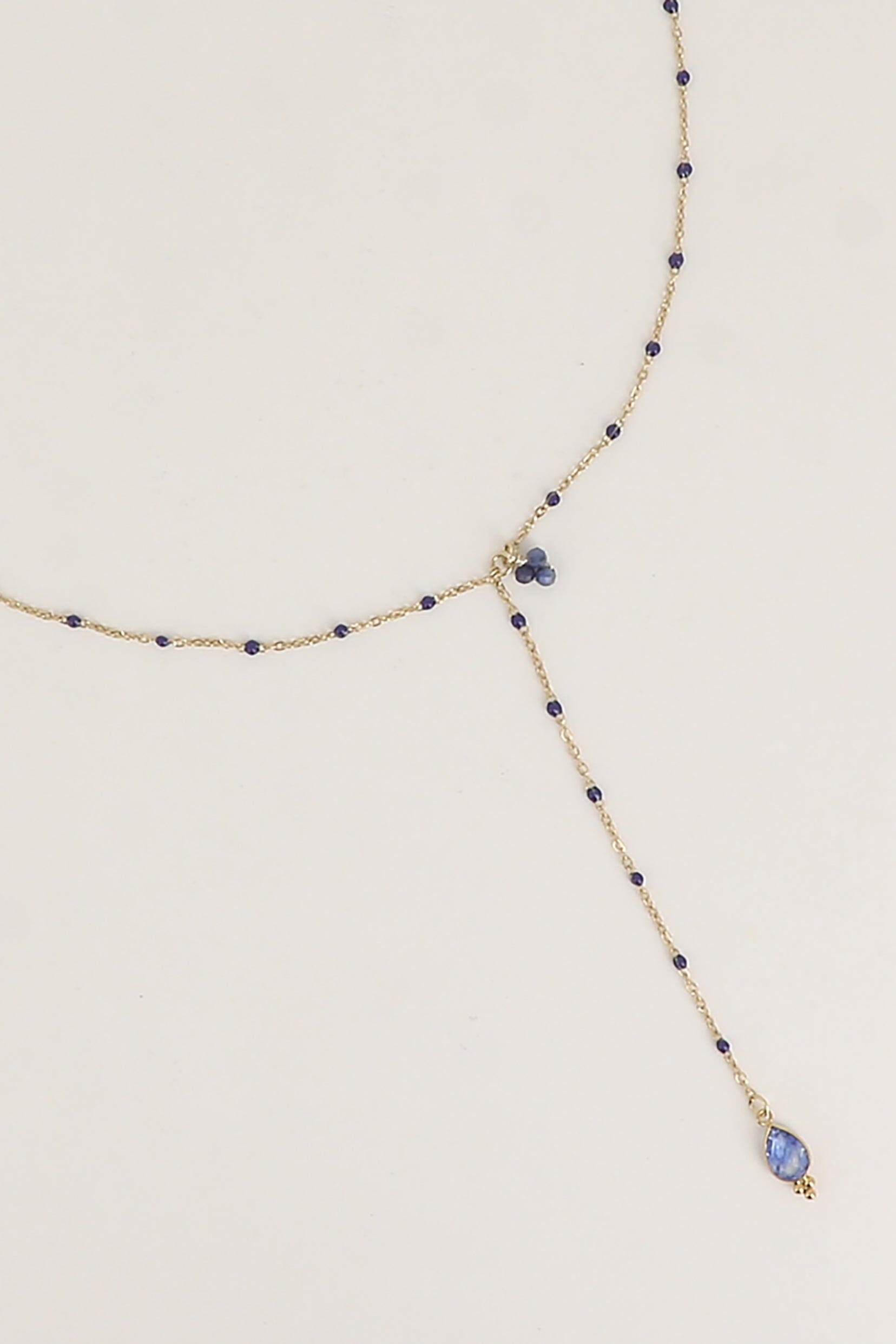 Collier Y Bohm Paris - Aveny Collier en Y Bohm Paris Agate bleu 