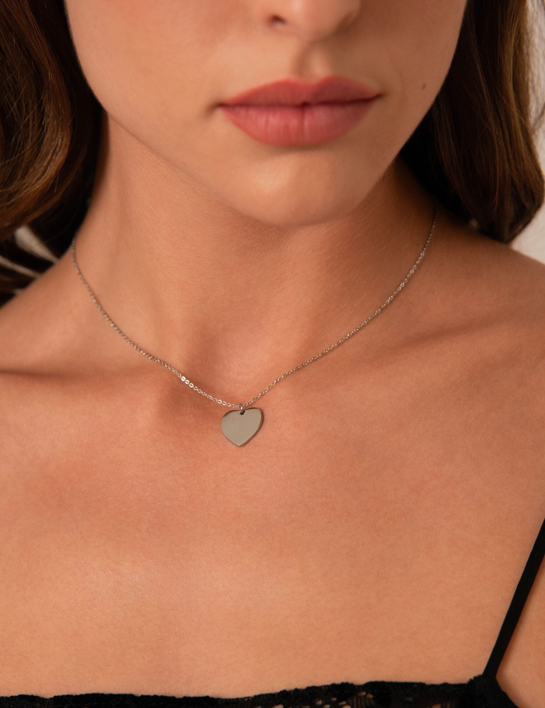 Pendentif médaille à graver Coeur - Argenté Bohm Paris 