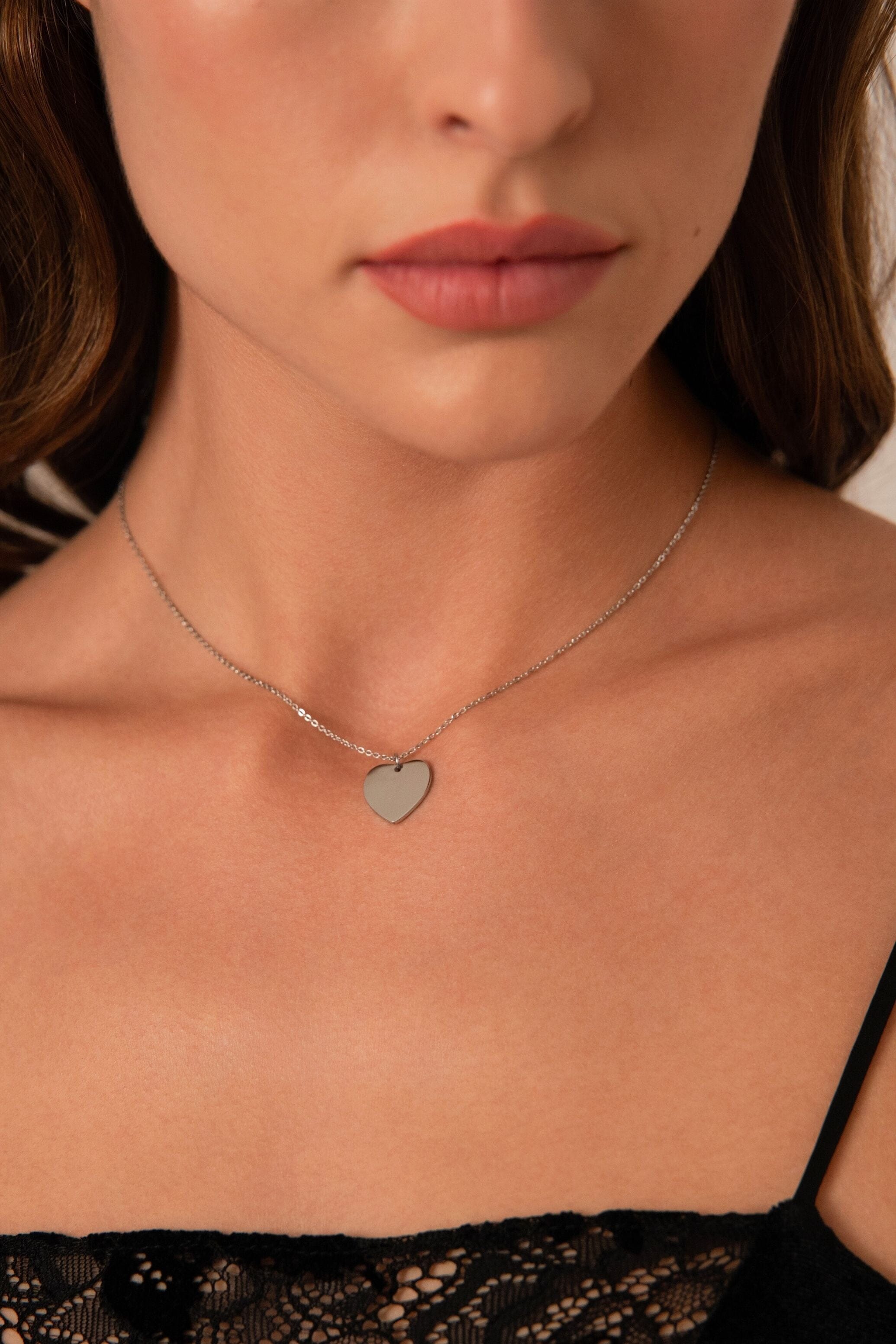 Pendentif médaille à graver Coeur - Argenté Bohm Paris 