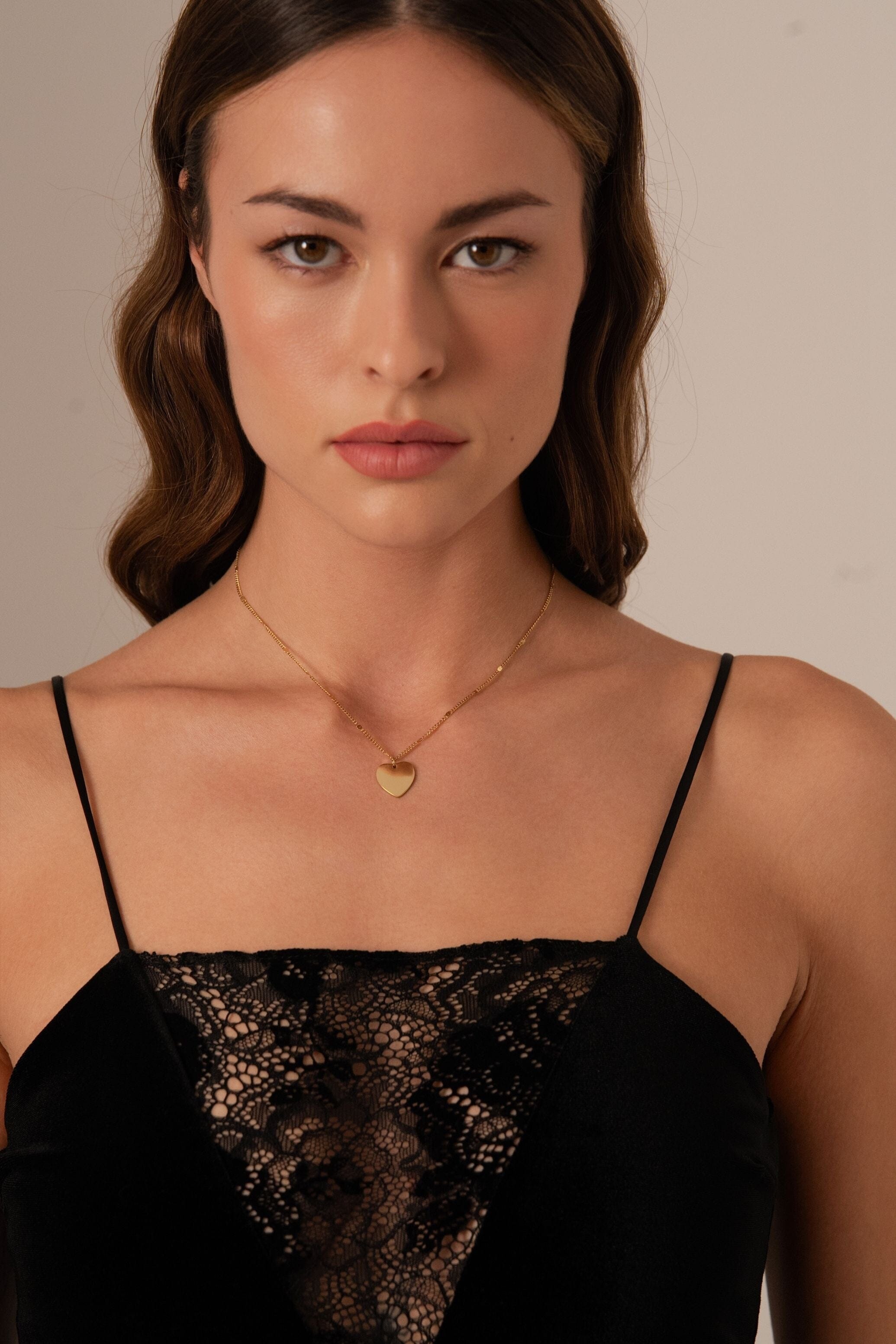 Pendentif médaille à graver Coeur - doré Bohm Paris 