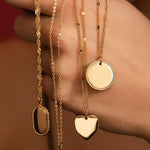 Pendentif médaille à graver Coeur - doré Bohm Paris 