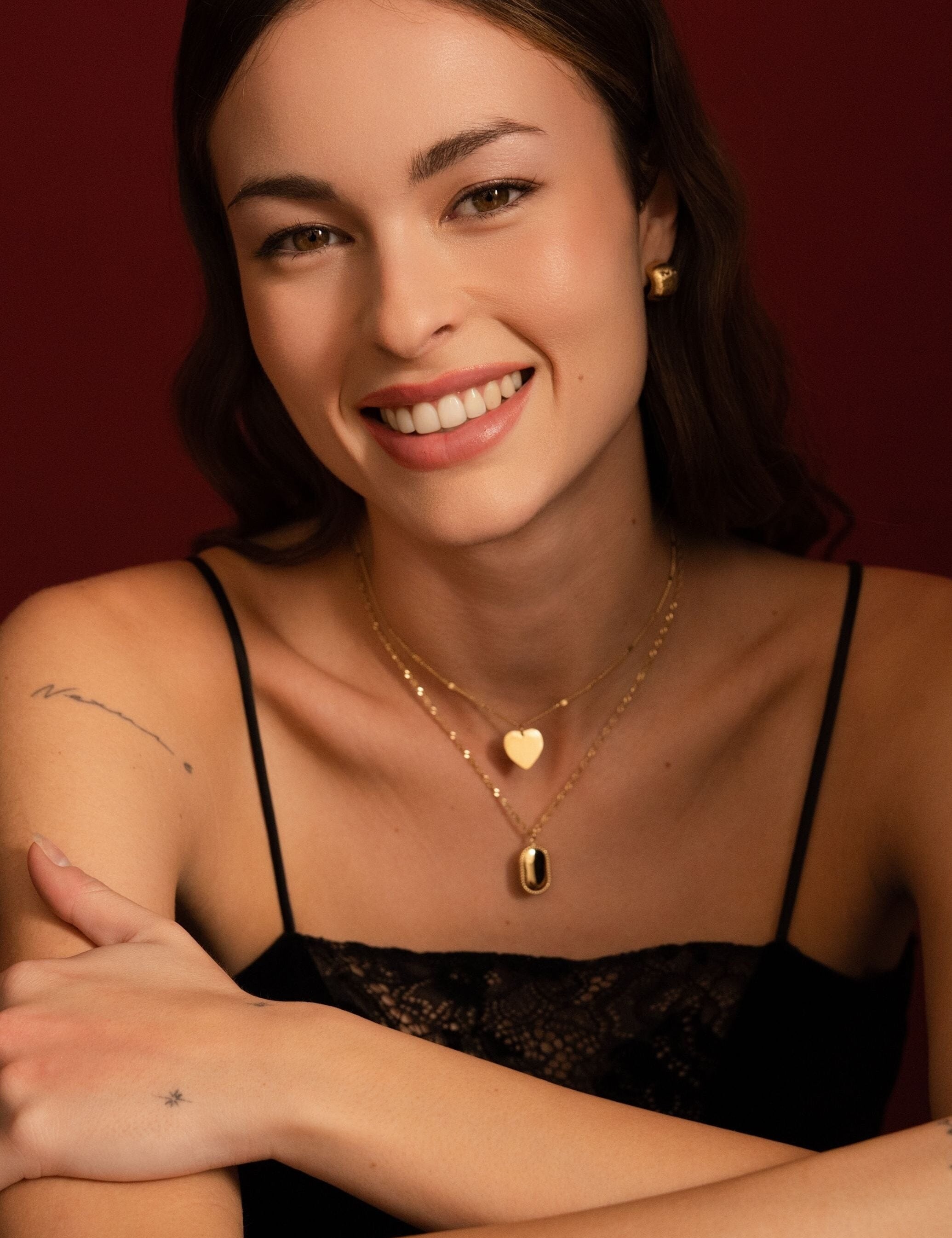 Pendentif médaille à graver Coeur - doré Bohm Paris 