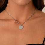 Pendentif médaille à graver Elisabeth - Argenté Bohm Paris 