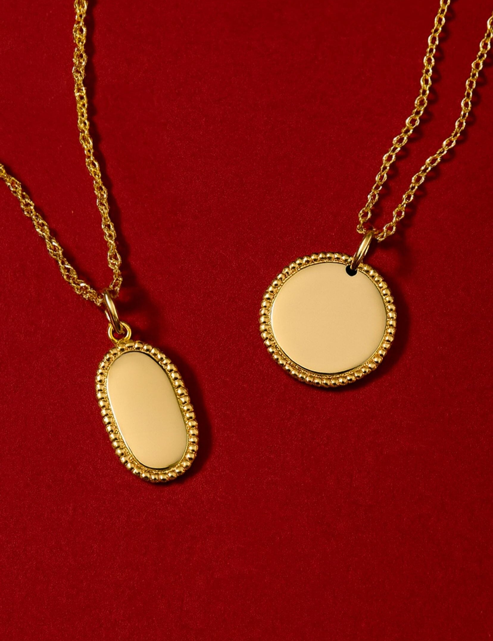 Pendentif médaille à graver Elisabeth - Doré Bohm Paris 