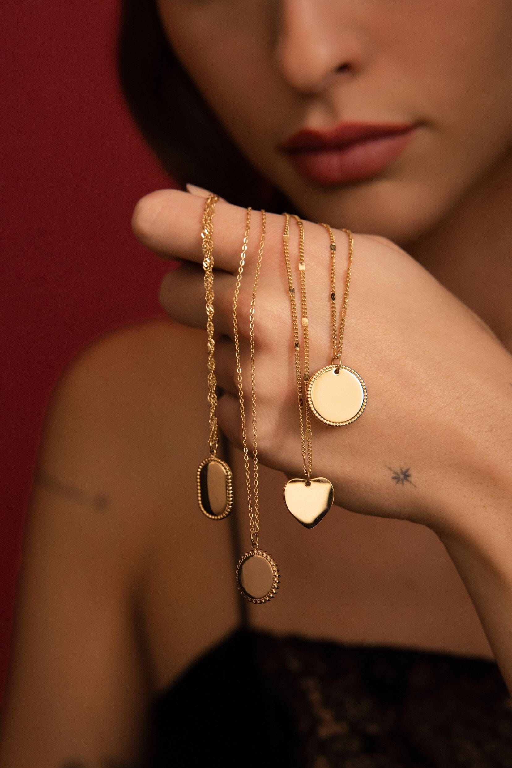 Pendentif médaille à graver Elisabeth - Doré Bohm Paris 