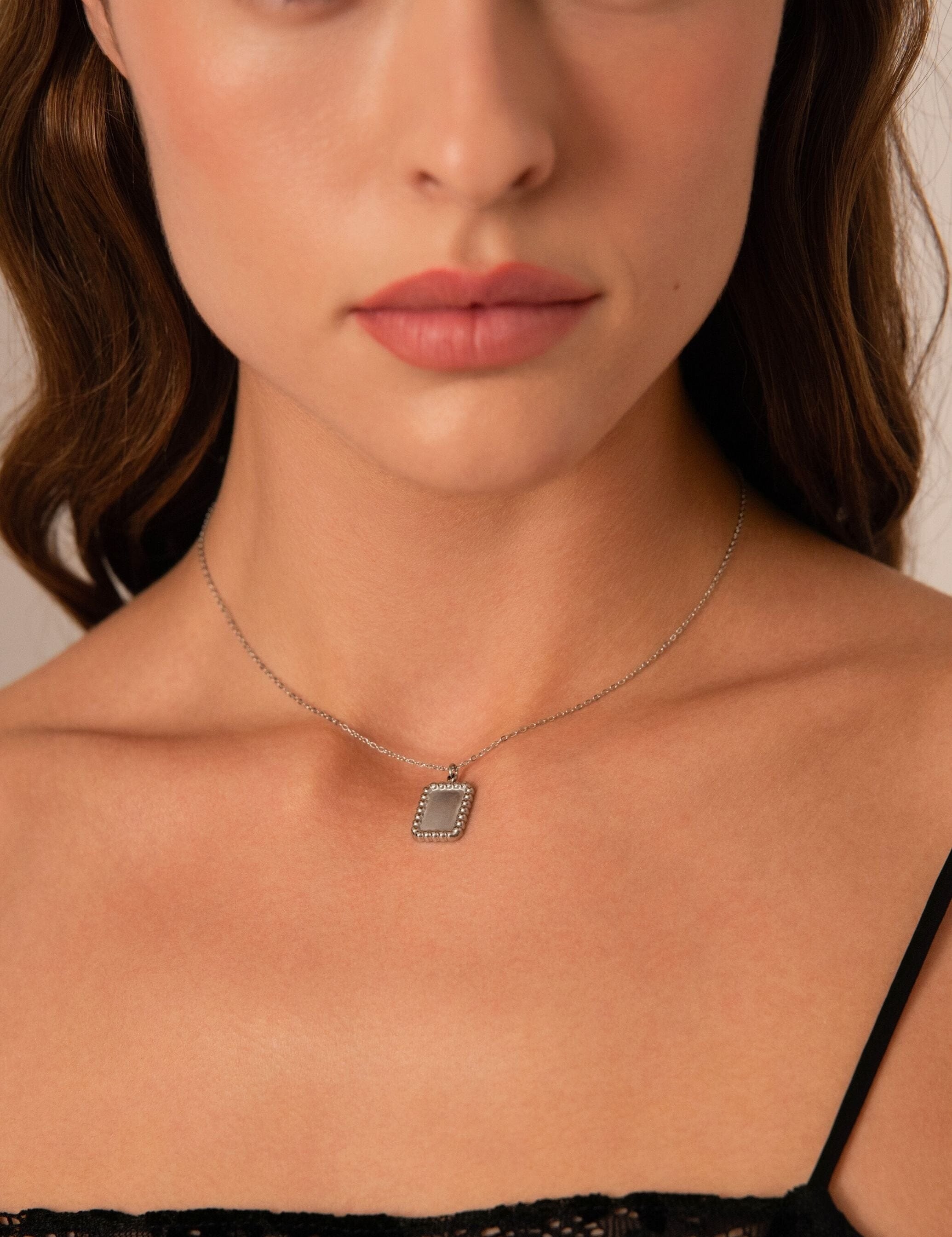 Pendentif médaille à graver Louison - argenté Bohm Paris 