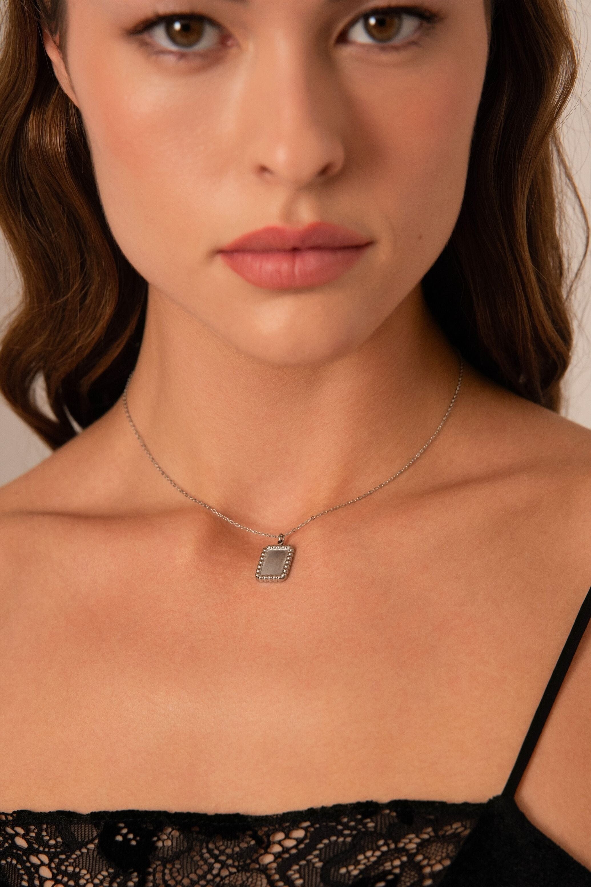 Pendentif médaille à graver Louison - argenté Bohm Paris 