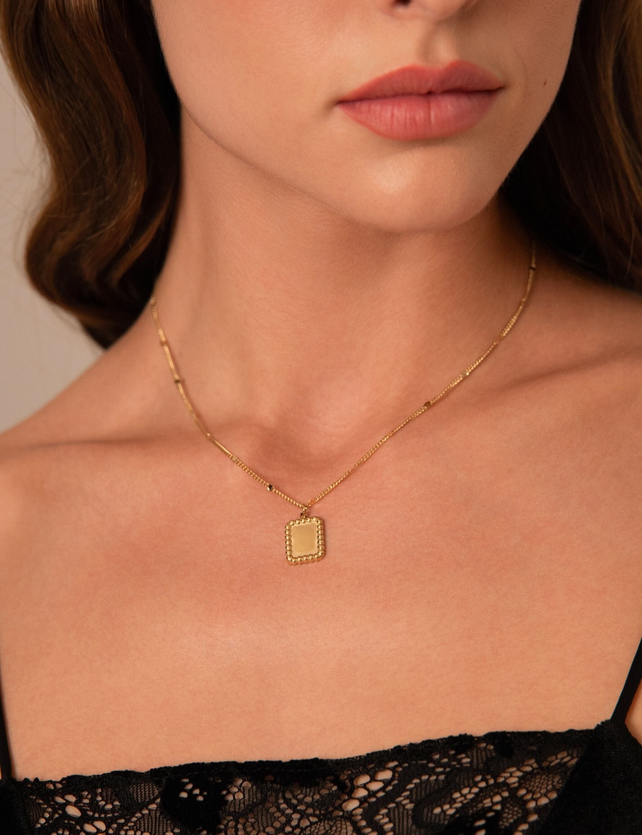 Pendentif médaille à graver Louison - doré Bohm Paris 