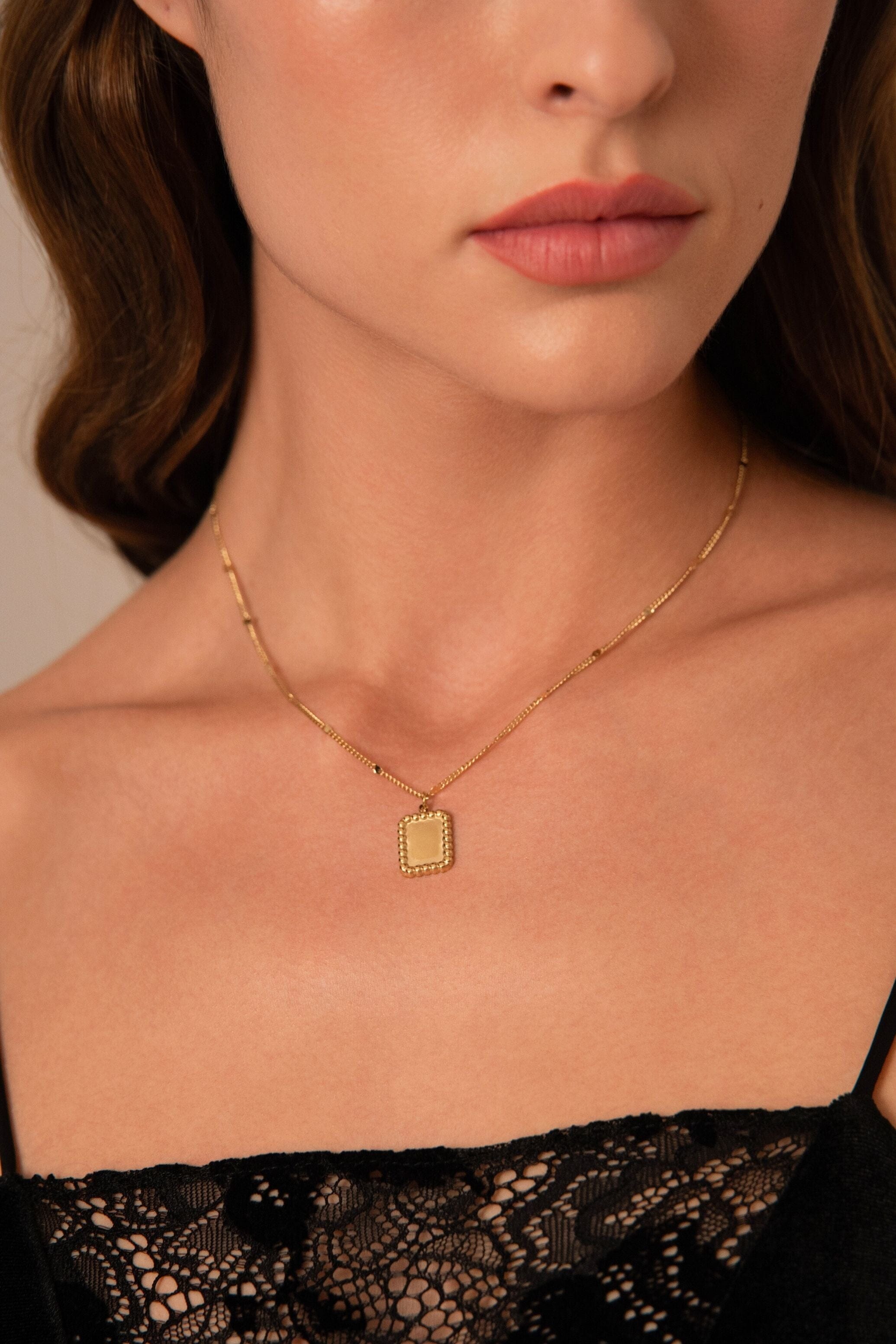 Pendentif médaille à graver Louison - doré Bohm Paris 