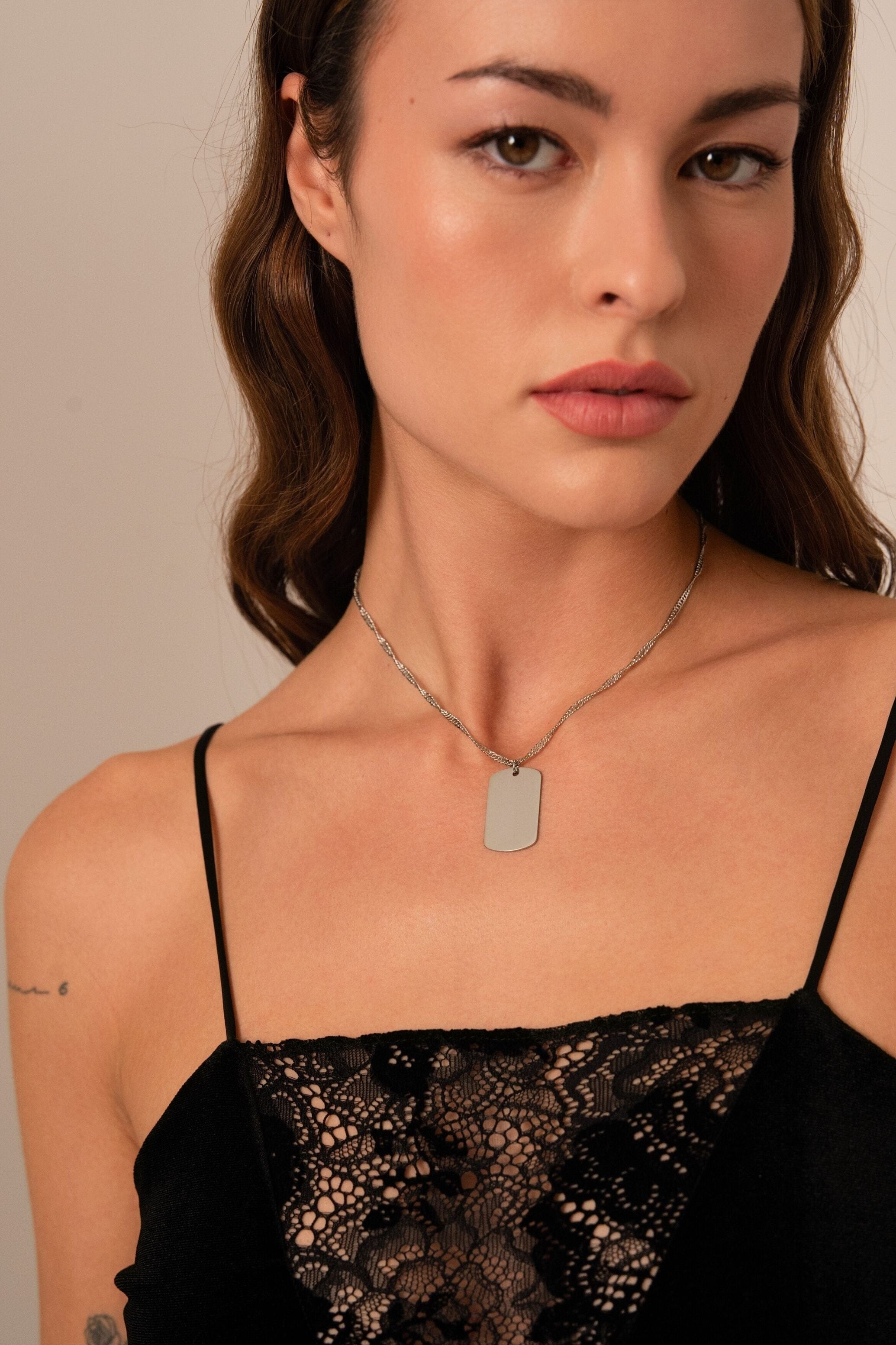 Pendentif médaille à graver Mattew - argenté Bohm Paris 