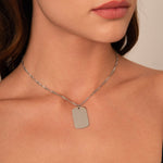 Pendentif médaille à graver Mattew - argenté Bohm Paris 