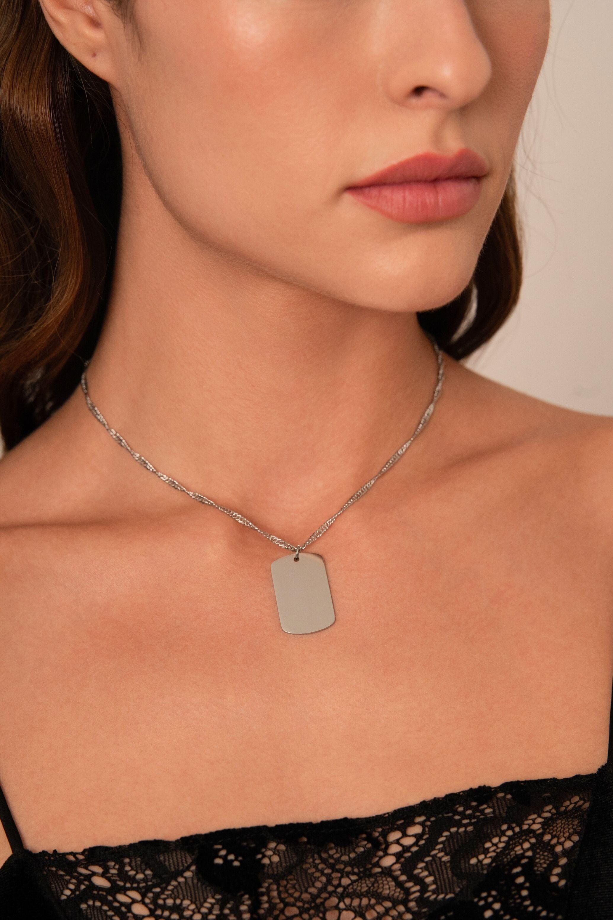 Pendentif médaille à graver Mattew - argenté Bohm Paris 