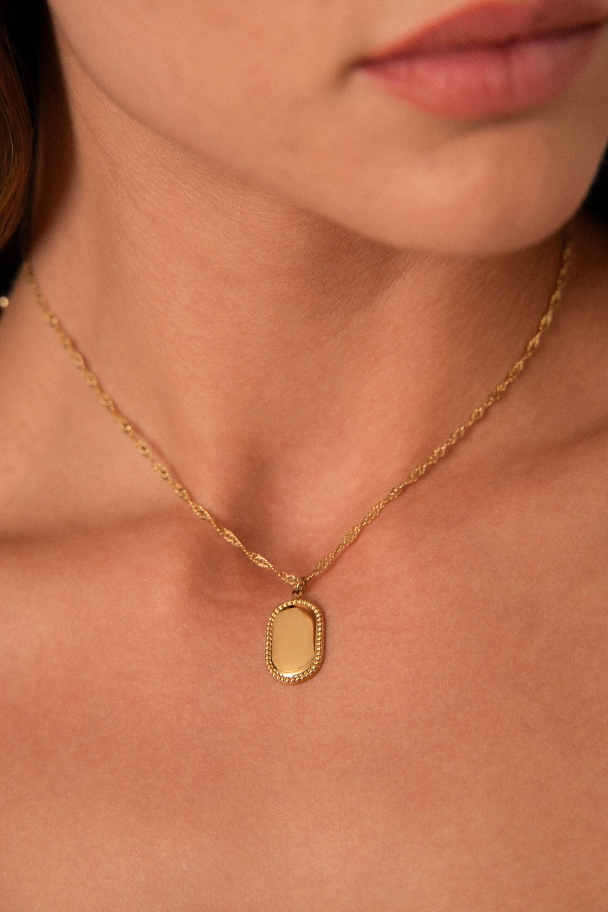 Pendentif médaille à graver Olivia - doré Bohm Paris 