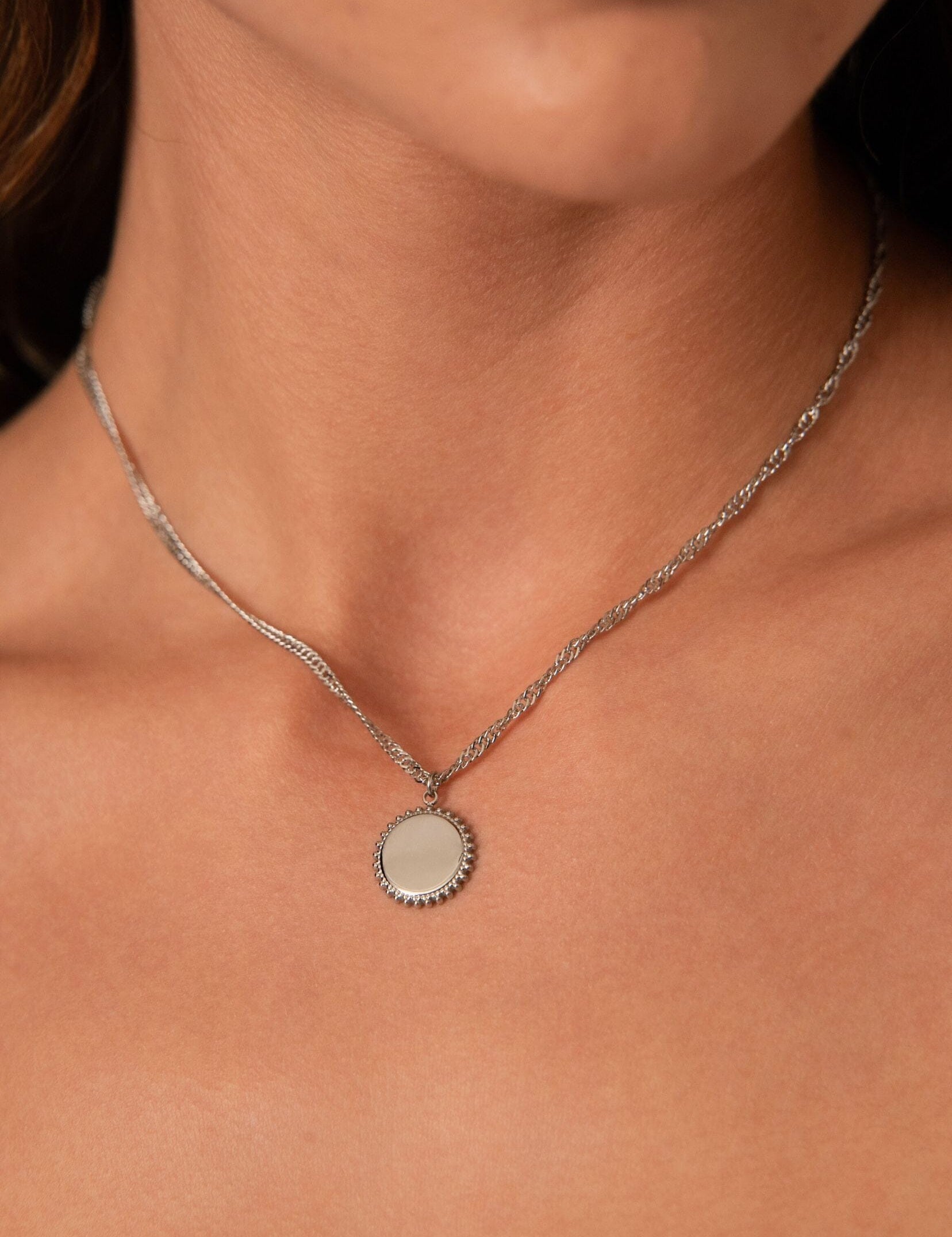 Pendentif médaille à graver - Sidoni Bohm Paris 