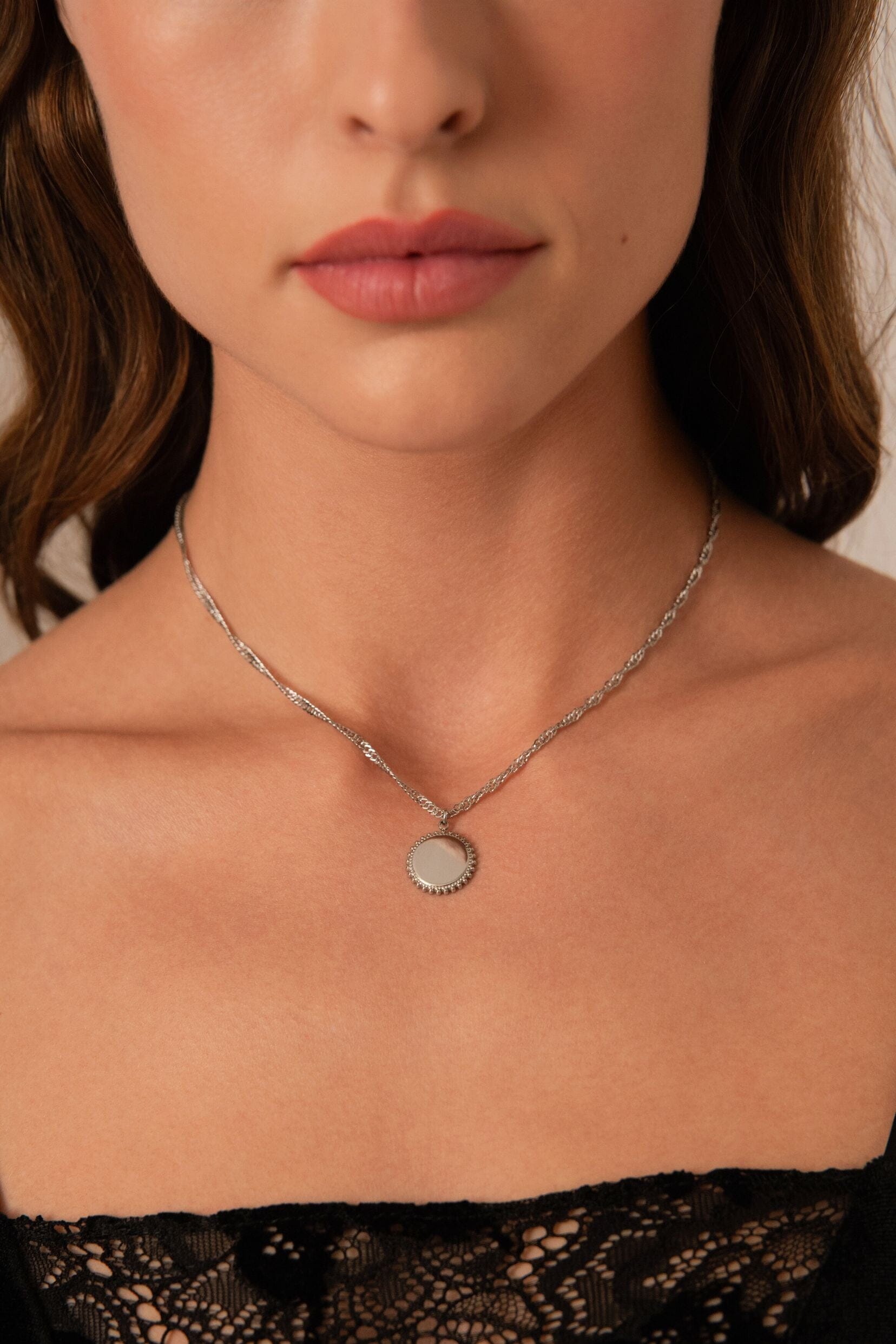 Pendentif médaille à graver - Sidoni Bohm Paris 