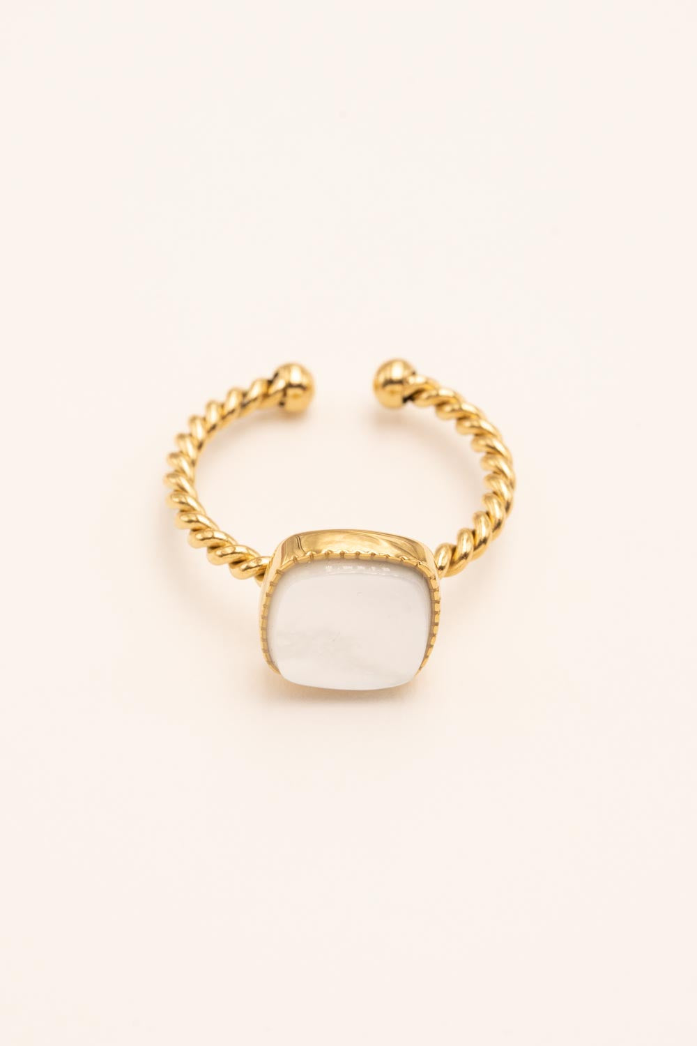 Bague Bohm Paris - Chloefina Bague Bohm Paris Nacre Blanche 