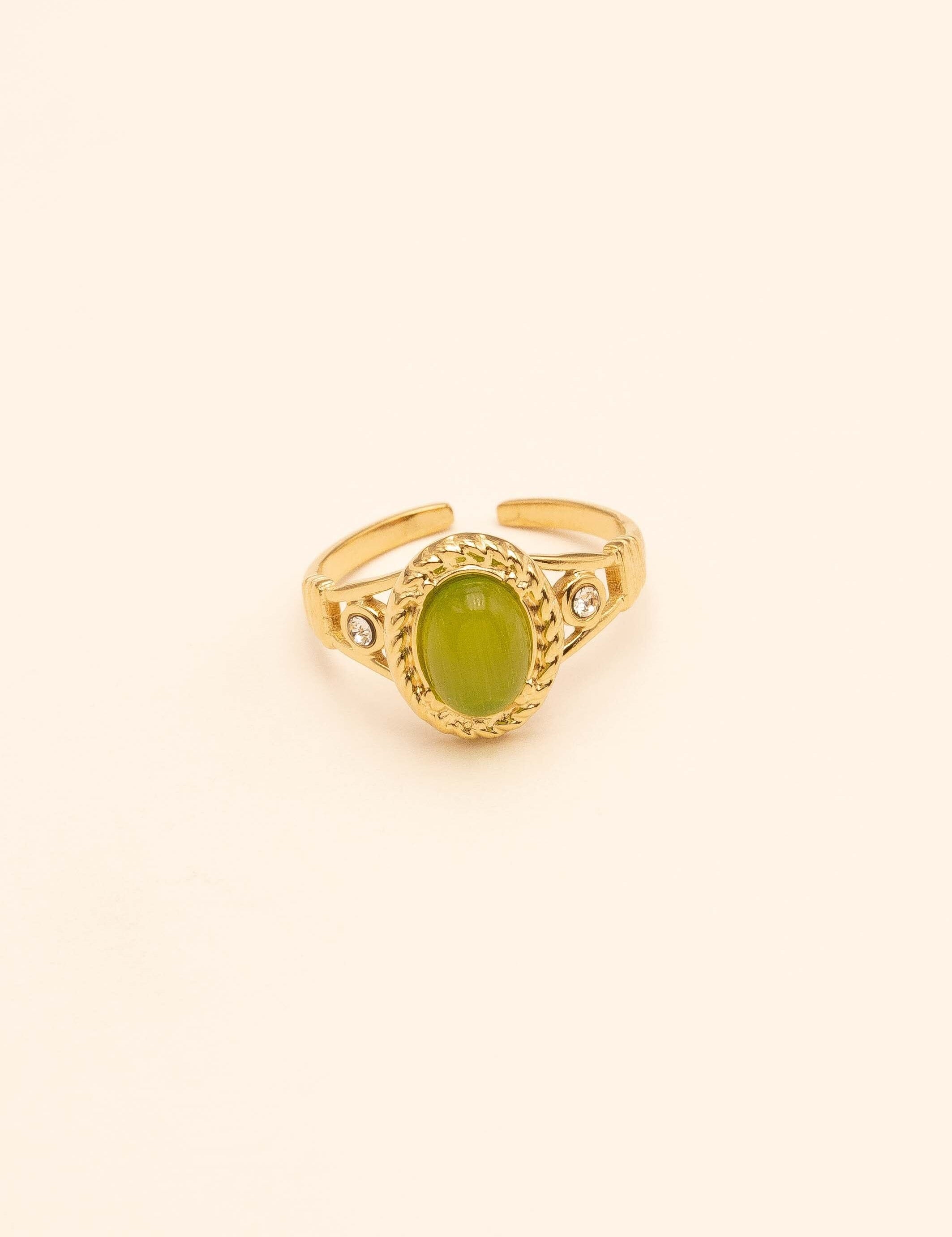 Bague Bohm Paris - Galina Bague Bohm Paris vert olive oeil de chat 