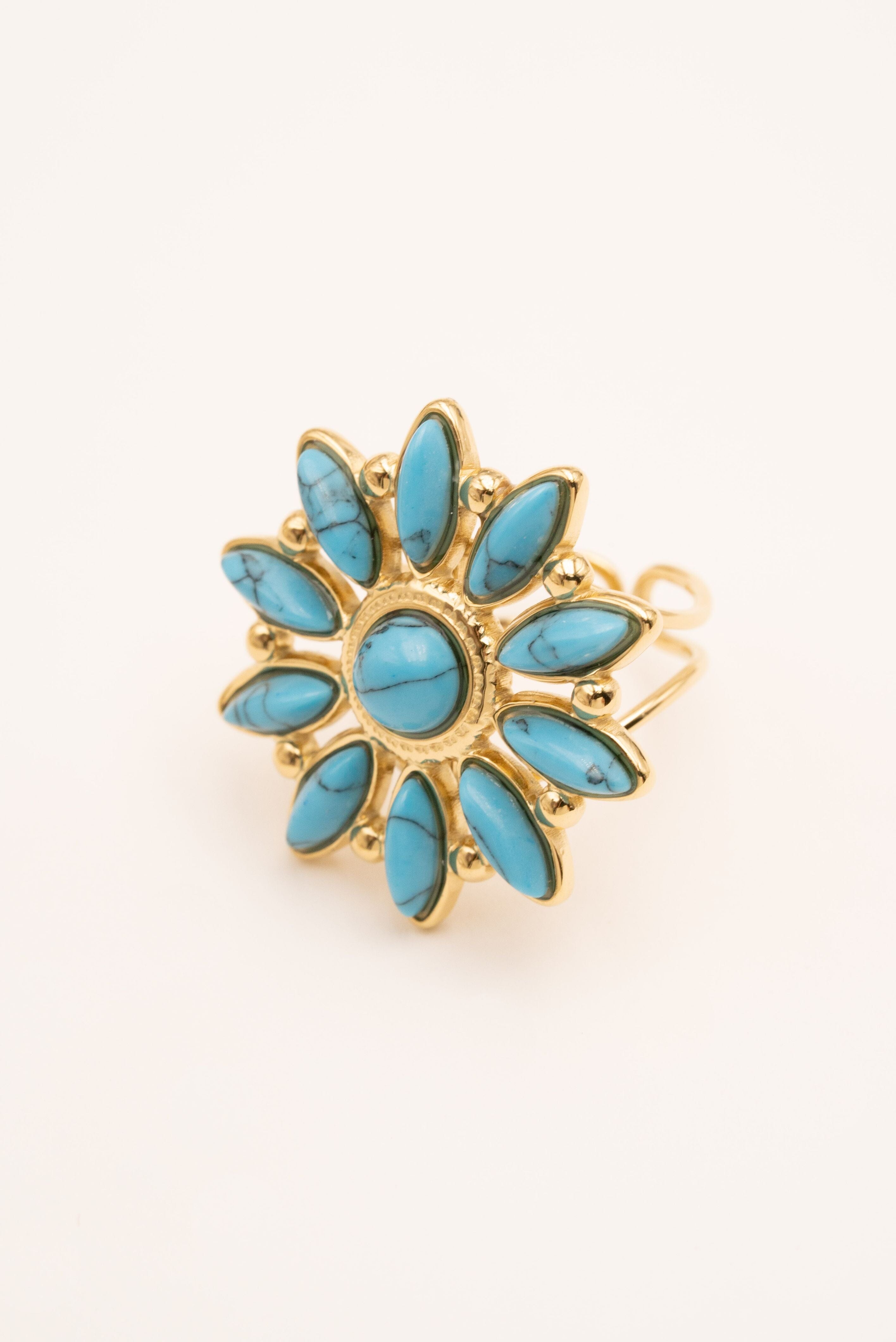 Bague Bohm Paris - Hena Bague Bohm Paris Howlite bleu 