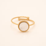 Bague Emllo Bague Bohm Paris nacre blanche 