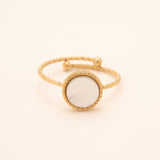 Bague Emllo Bague Bohm Paris nacre blanche 