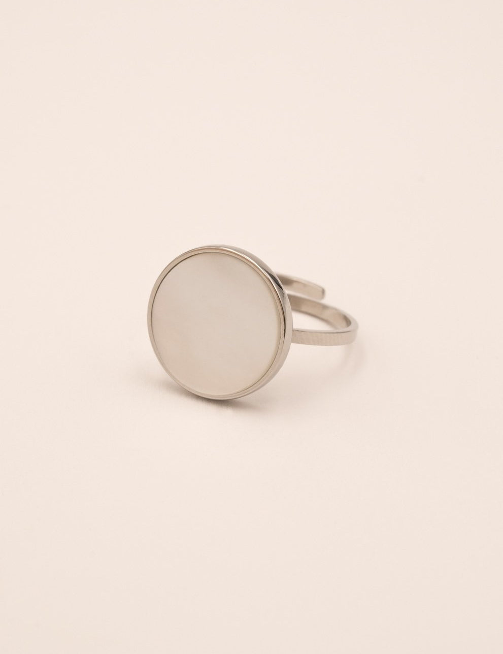 Bague Maxine Argenté Bague Bohm Paris Nacre blanche 